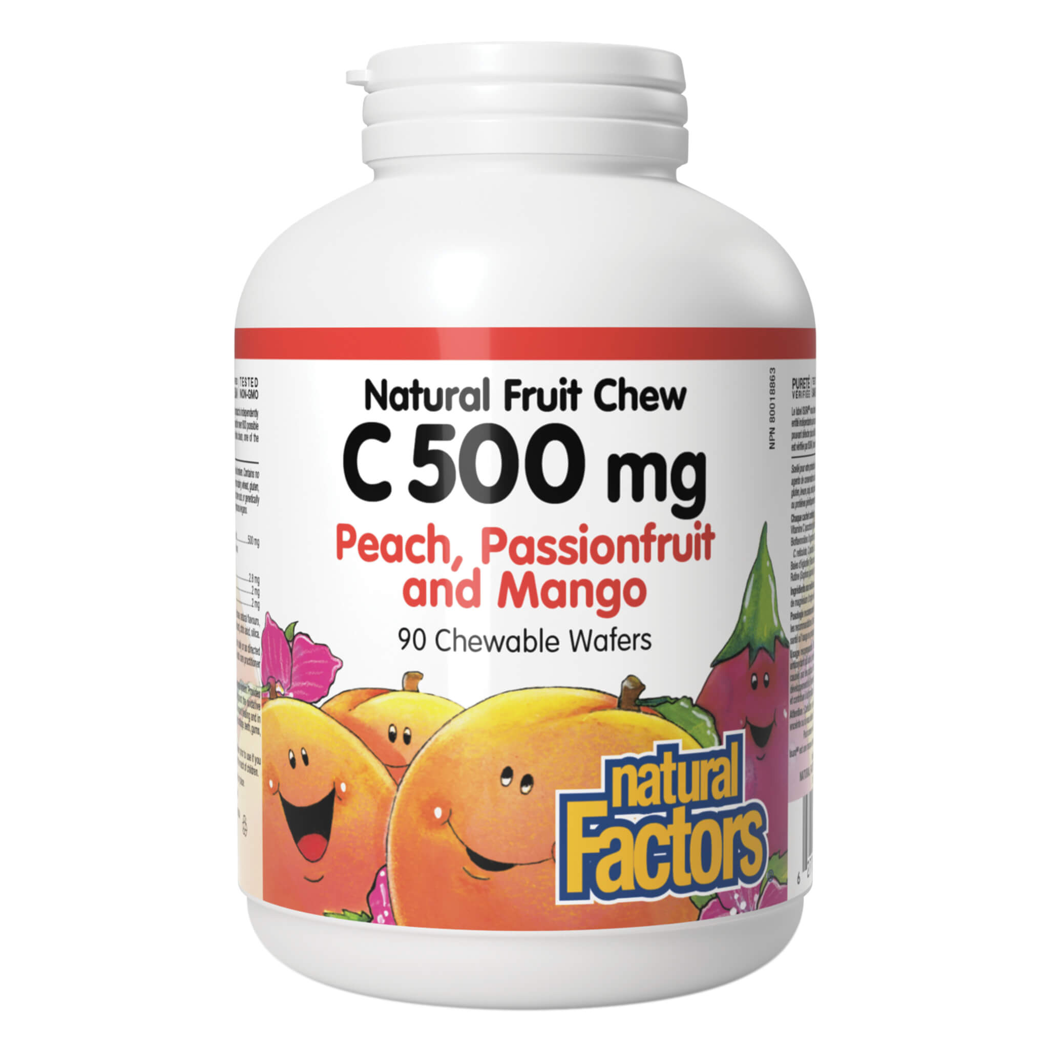 100% Natural Vitamin C 500mg Chewable Fruit Gummies - Immune Support & Antioxidant Boost for Adults & Kids - Perfect for Daily Wellness, Travel & On-the-Go Nutrition