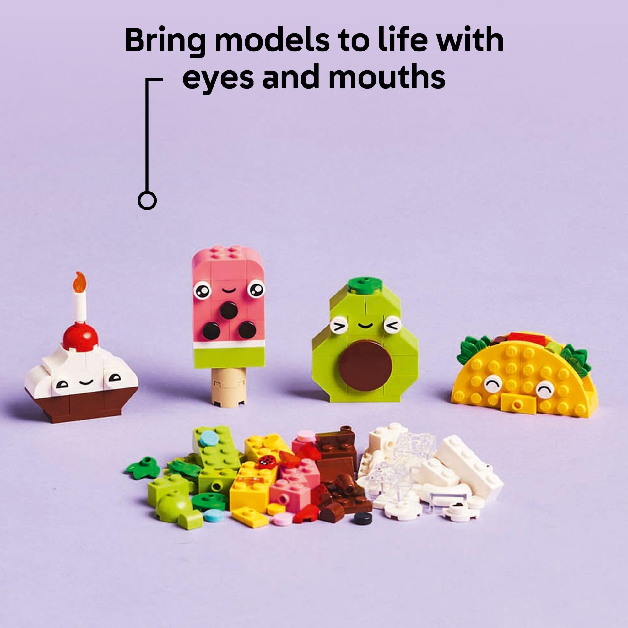LEGO Classic Creative Food Friends Building Toy Set (11039) - Pretend Play Food Kit for Kids Ages 4+, Educational STEM Toy for Preschool Learning - Perfect Birthday Gift for Boys & Girls - Fun Kitchen Role Play & Creative Building Activities