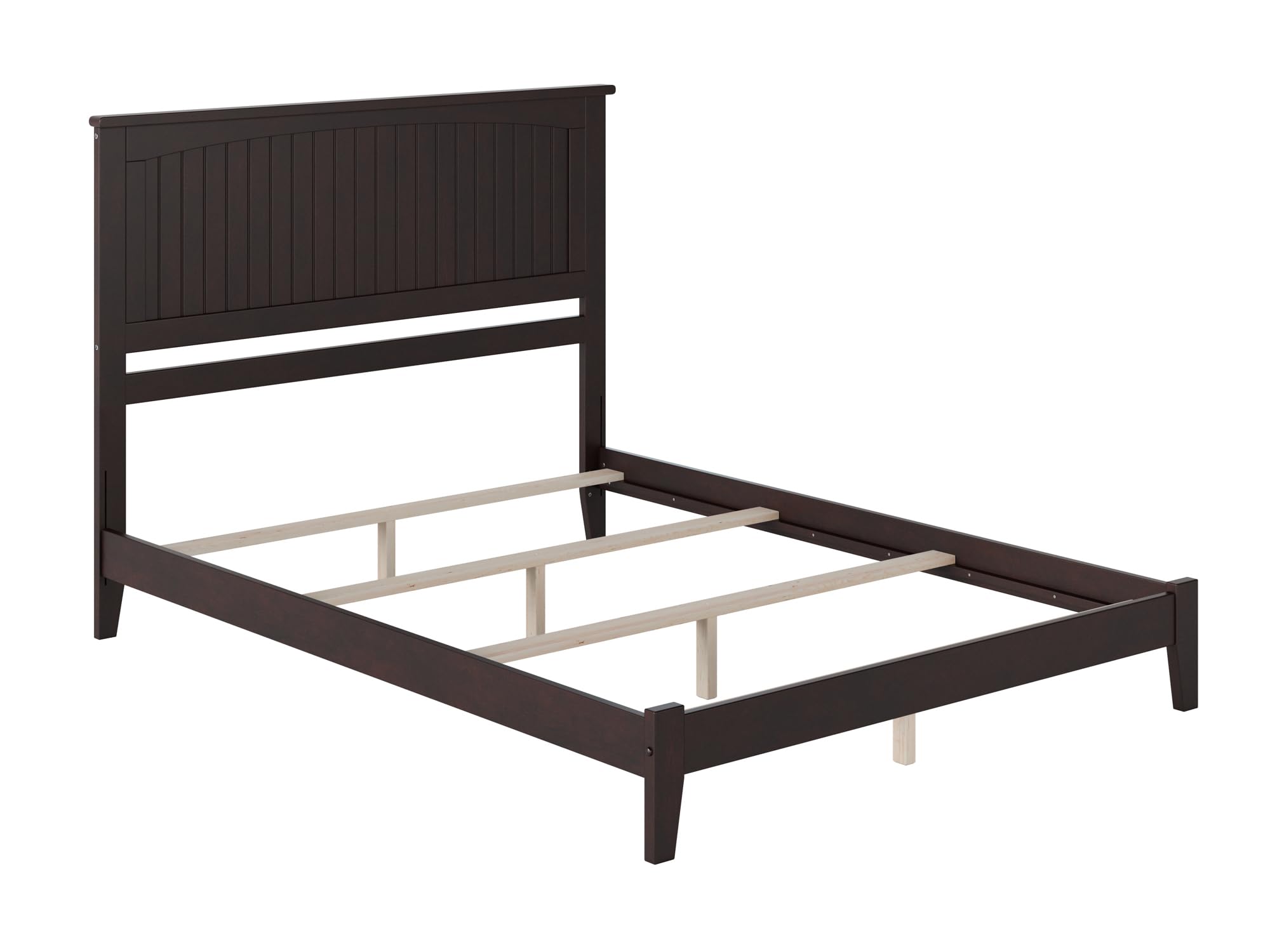 AFI Nantucket King Foundation Bed with USB Charger - Espresso Wood Bed Frame for Master Bedroom, Guest Room, or Vacation Home - Modern & Durable Bed Design with Convenient Charging Station