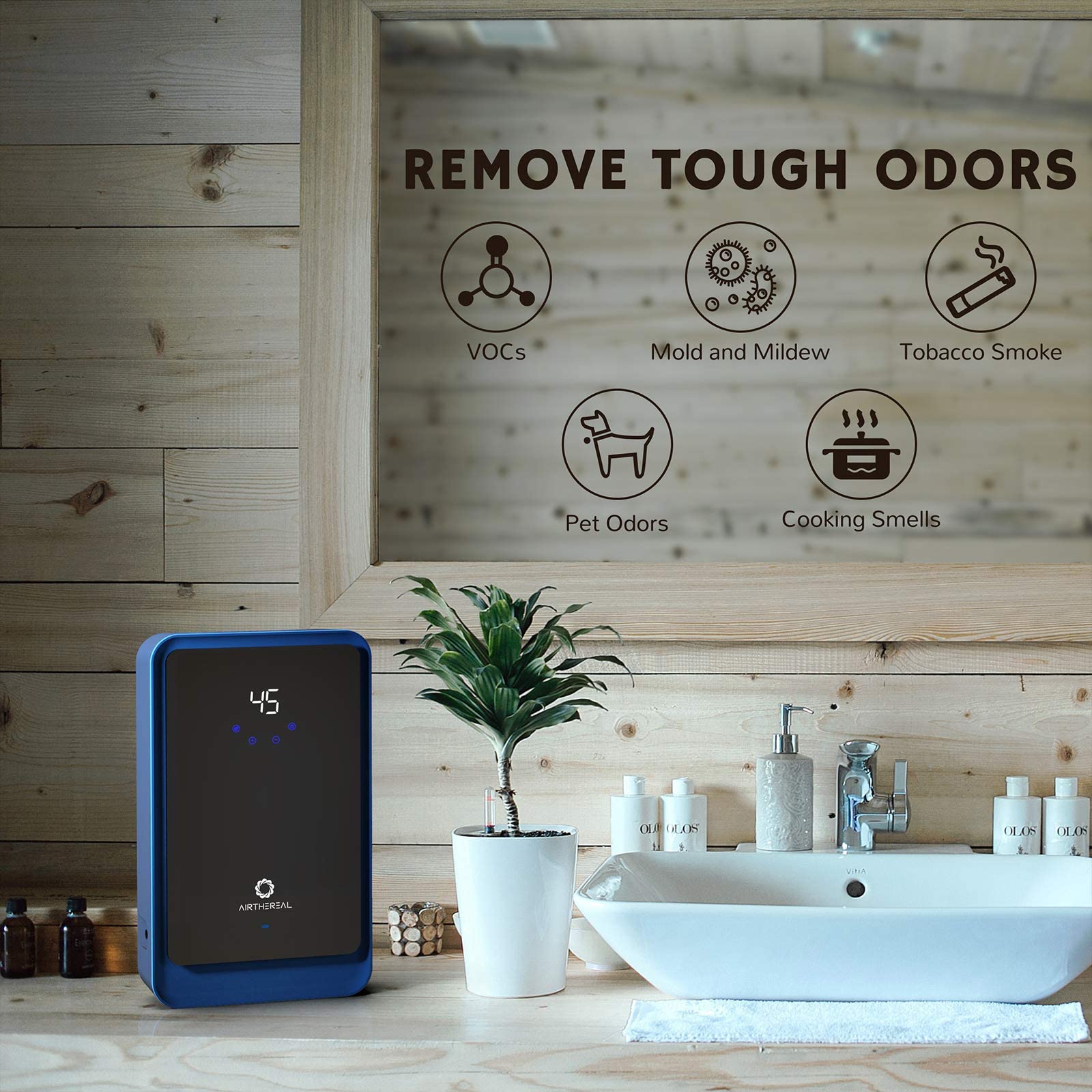 Airthereal AH1000 Ozone Generator with 4 Tubes & Diffuser Stones - 1000mg/h Output for Air & Water Purification | Negative Ion & Timer | Ideal for Home, Office, Spa and Car Odor Removal