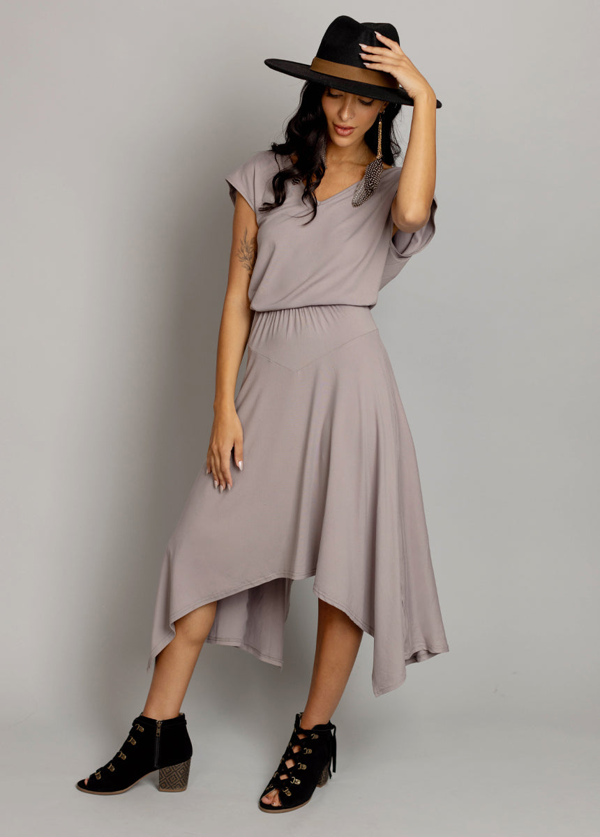 Fenly Women's Light Taupe Dress - Elegant Casual & Party Wear for Everyday Outfits, Office, and Special Occasions