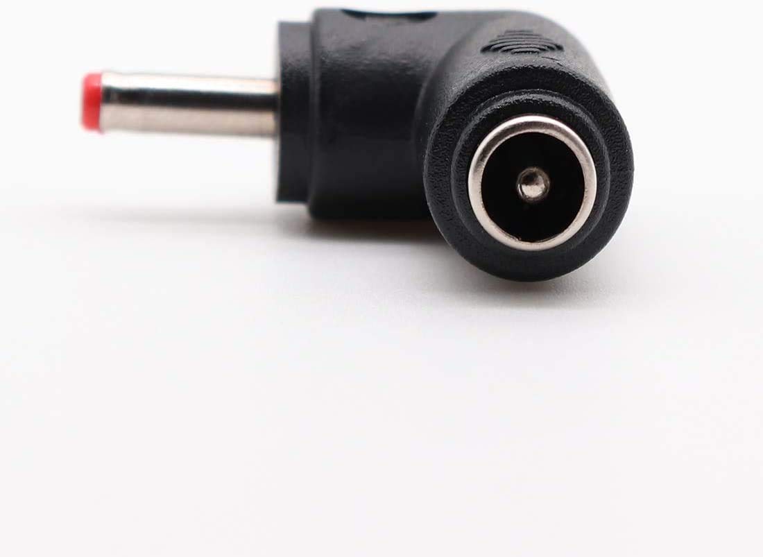 90 Degree Right Angle DC 3.5x1.35mm to 5.5x2.1mm Barrel Power Adapter - 5 Pack for Security Cameras, CCTV, Amazon Echo 1st/2nd Gen - Charging Cable Connector for Home & Office Electronics