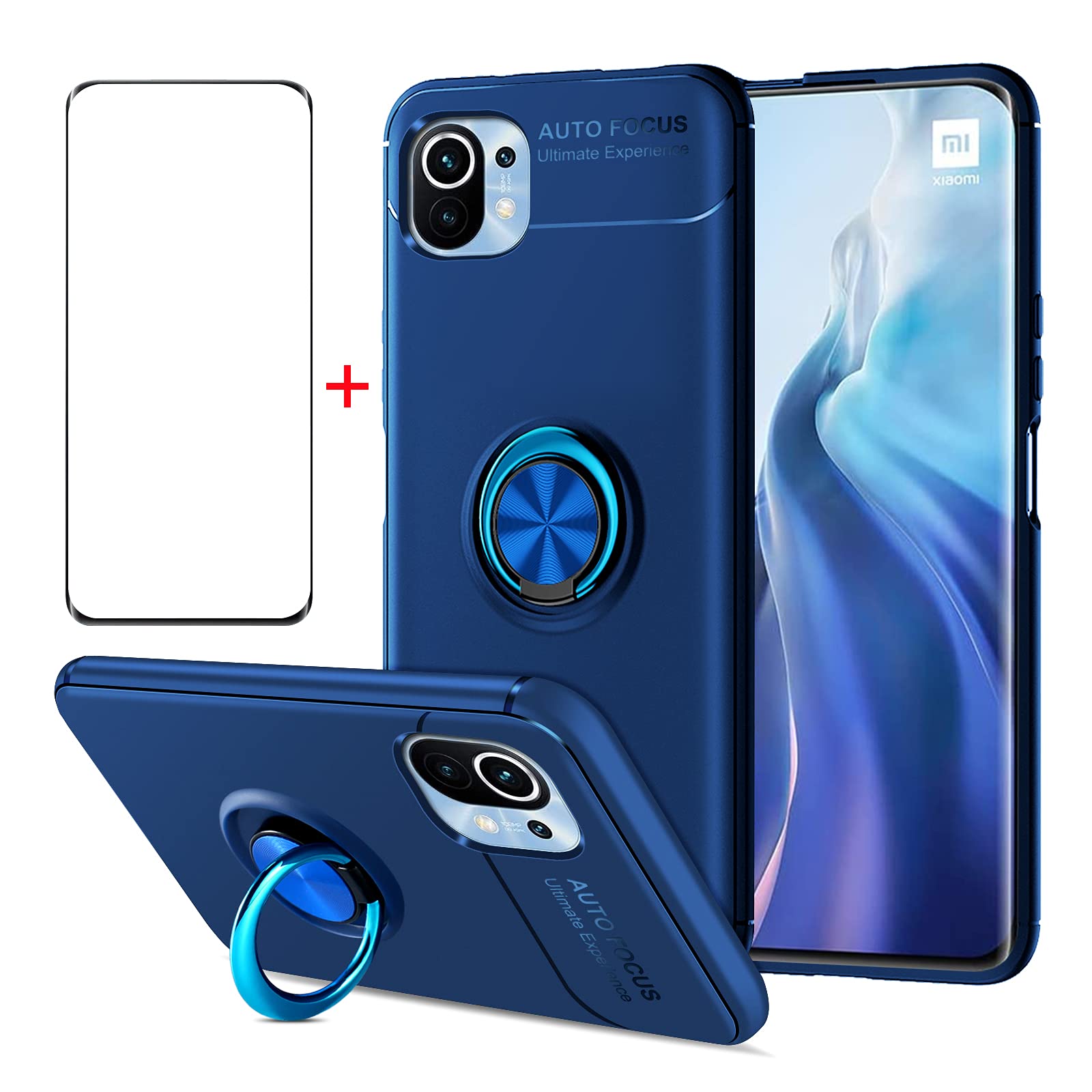 Premium Shockproof Carbon Fiber Case for Xiaomi Mi 10S with Free Tempered Glass Screen Protector | Slim Silicone Bracket Holder | 6.67