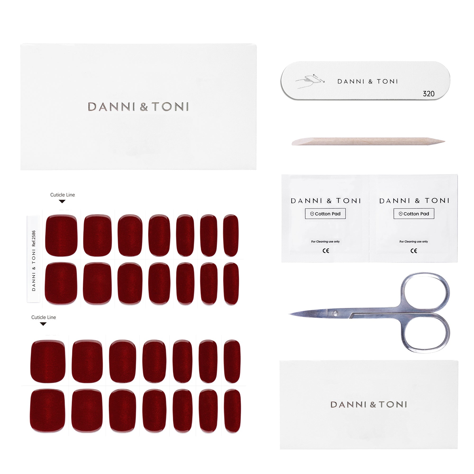 Classic Red Glitter Semi Cured Gel Nail Strips | Garnet Gaze 2586 | DIY Salon-Quality Manicure at Home for Parties & Special Occasions