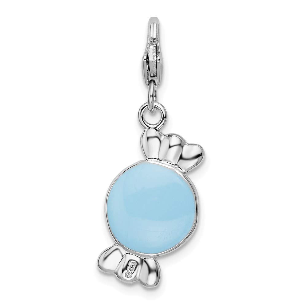 925 Sterling Silver Enamel Candy Charm Pendant with Lobster Clasp - Elegant Jewelry Gift for Women, Perfect for Bracelets, Necklaces & DIY Crafts