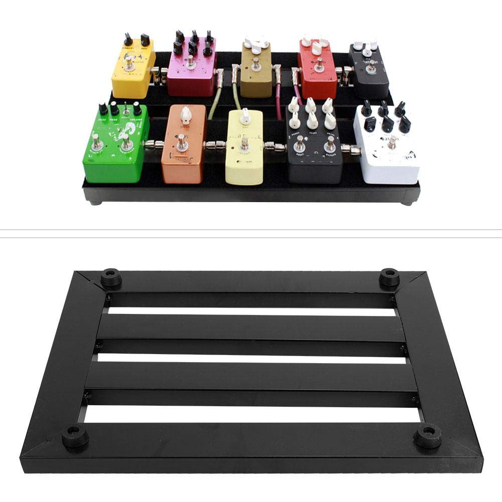 Universal Guitar Pedal Board - Metal Portable Effect Pedalboard Holder for Electric Guitar (Black) | Perfect for Live Performances & Studio Recording