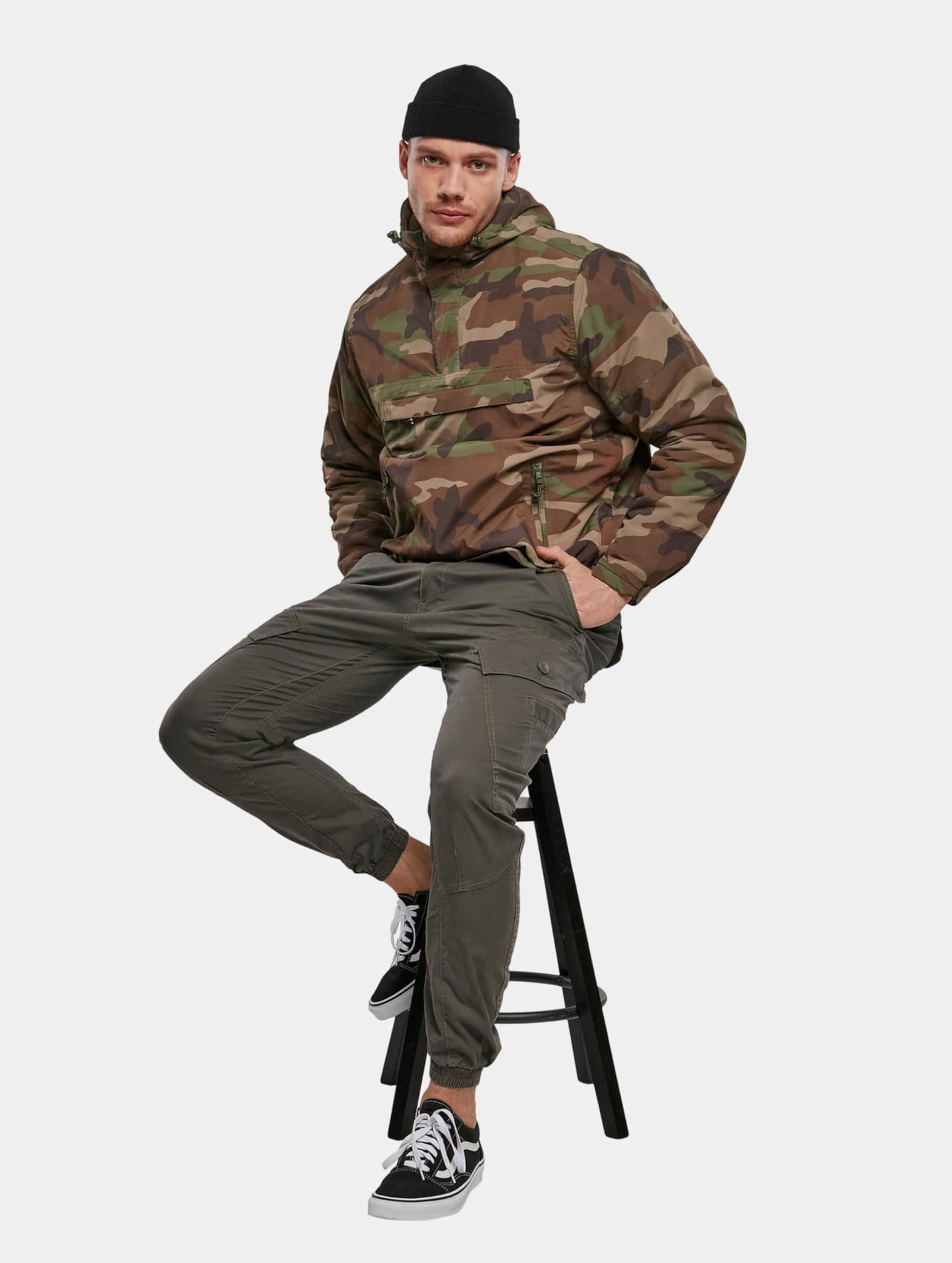 Men's Lightweight Windbreaker Jacket - Olive Green Waterproof Outdoor Sports Coat for Hiking, Running & Travel