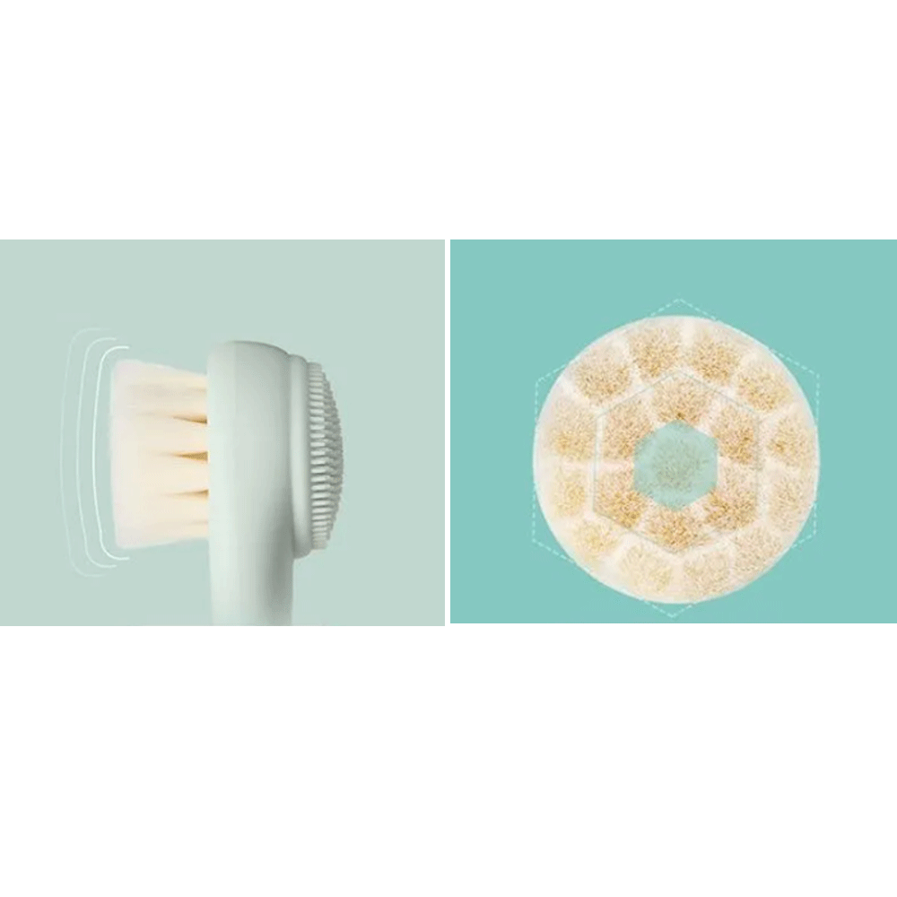 AIPPO Dual Cleansing Brush for Face & Body - 1pc Deep Pore Cleansing Brush with Soft Bristles - Perfect for Daily Skincare Routine & Makeup Removal