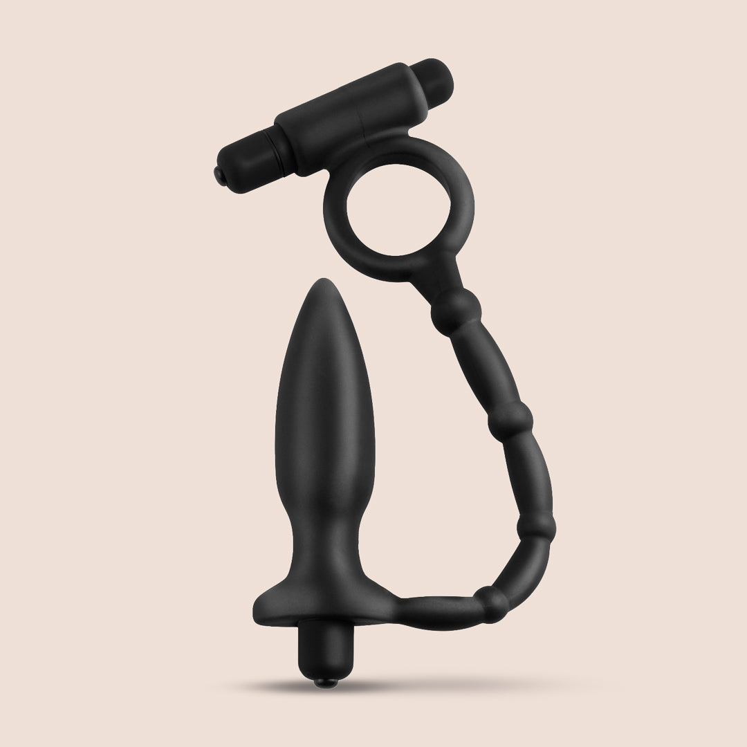Anal Fantasy Vibrating Butt Plug with Cock Ring - Dual Stimulation for Couples & Solo Play | Powerful Vibrations for Enhanced Pleasure | Perfect for BDSM, Roleplay & Spicing Up Your Sex Life
