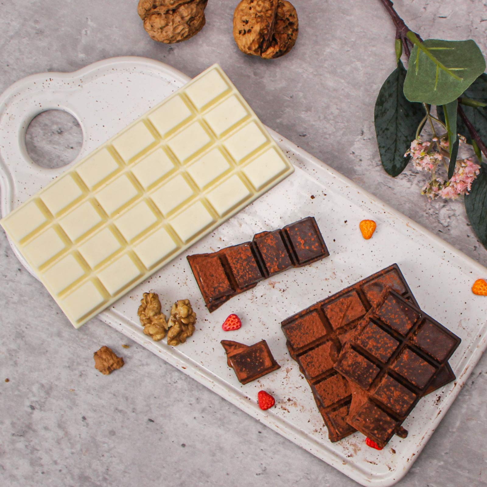 Webake 2-Pack Silicone Chocolate Bar Molds - Break-Apart Candy Bar Molds for 4oz Chocolate Chunks, Protein Bars & Energy Bars - Non-Stick Baking Pan for Easy Release - Perfect for Homemade Candy, Baking & Gift Making