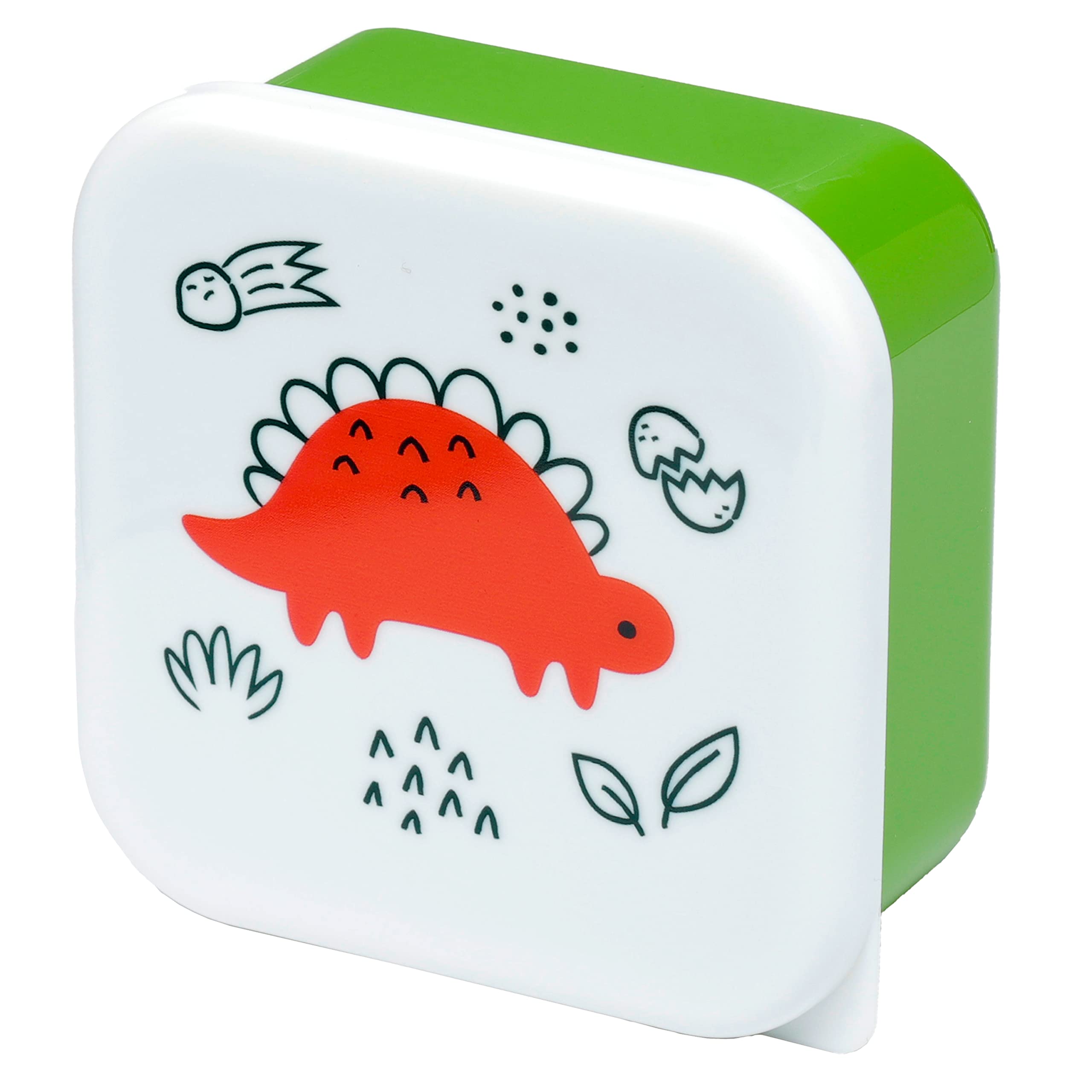 Puckator Dinosauria Jr 3-Piece Lunch Box Set with Multi-Compartment Storage (S/M/L) - Reusable Food Containers for Kids & Adults - BPA-Free Snack Boxes for School, Work & Picnics - Durable Lunch Containers with Secure Lids for Meal Prep & On-the-Go Eating