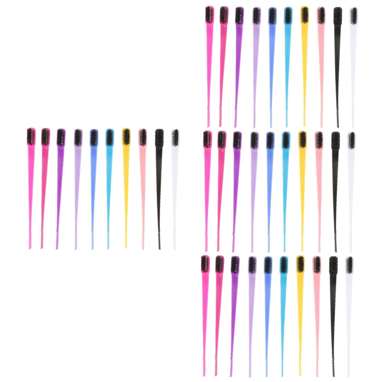 40 Pcs Professional Eyebrow & Eyelash Brush Set - Minkissy Beauty Tools for Mascara Application, Brow Shaping & Lash Combing | Portable ABS Makeup Brushes for Home & Travel Use