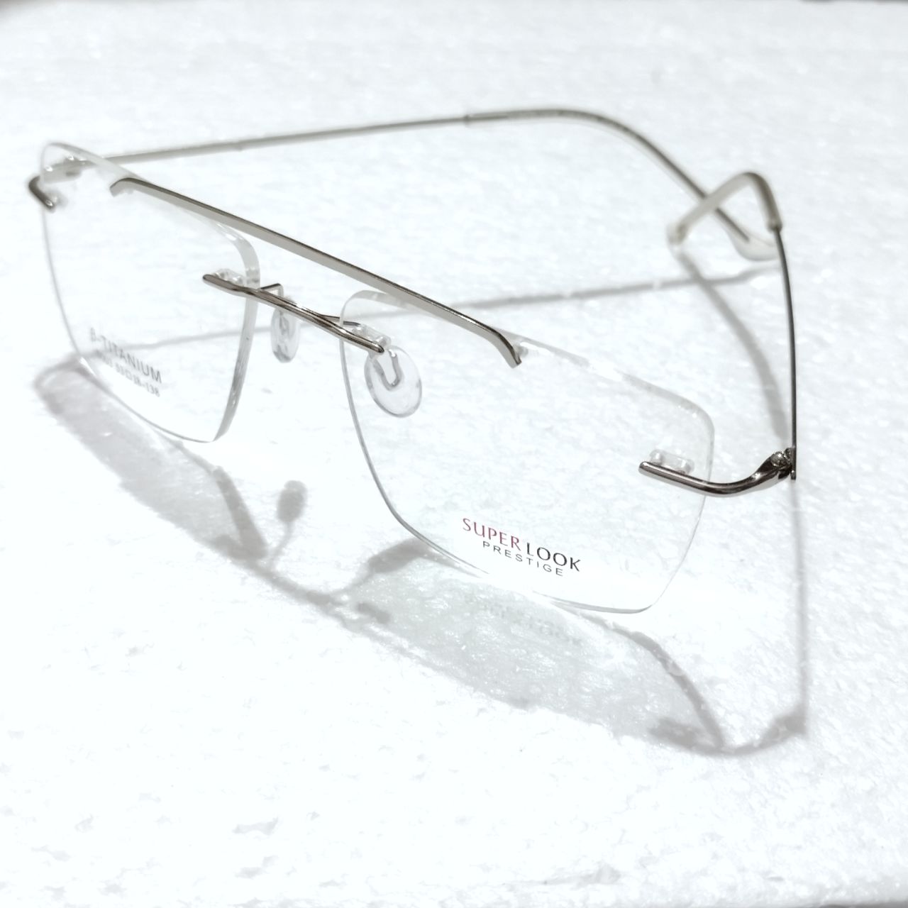 Silver Large Rectangle Rimless Glasses - Lightweight Frameless Eyeglass Frames for Single Vision, Bifocal & Progressive Lenses - Perfect for Reading, Work & Everyday Wear
