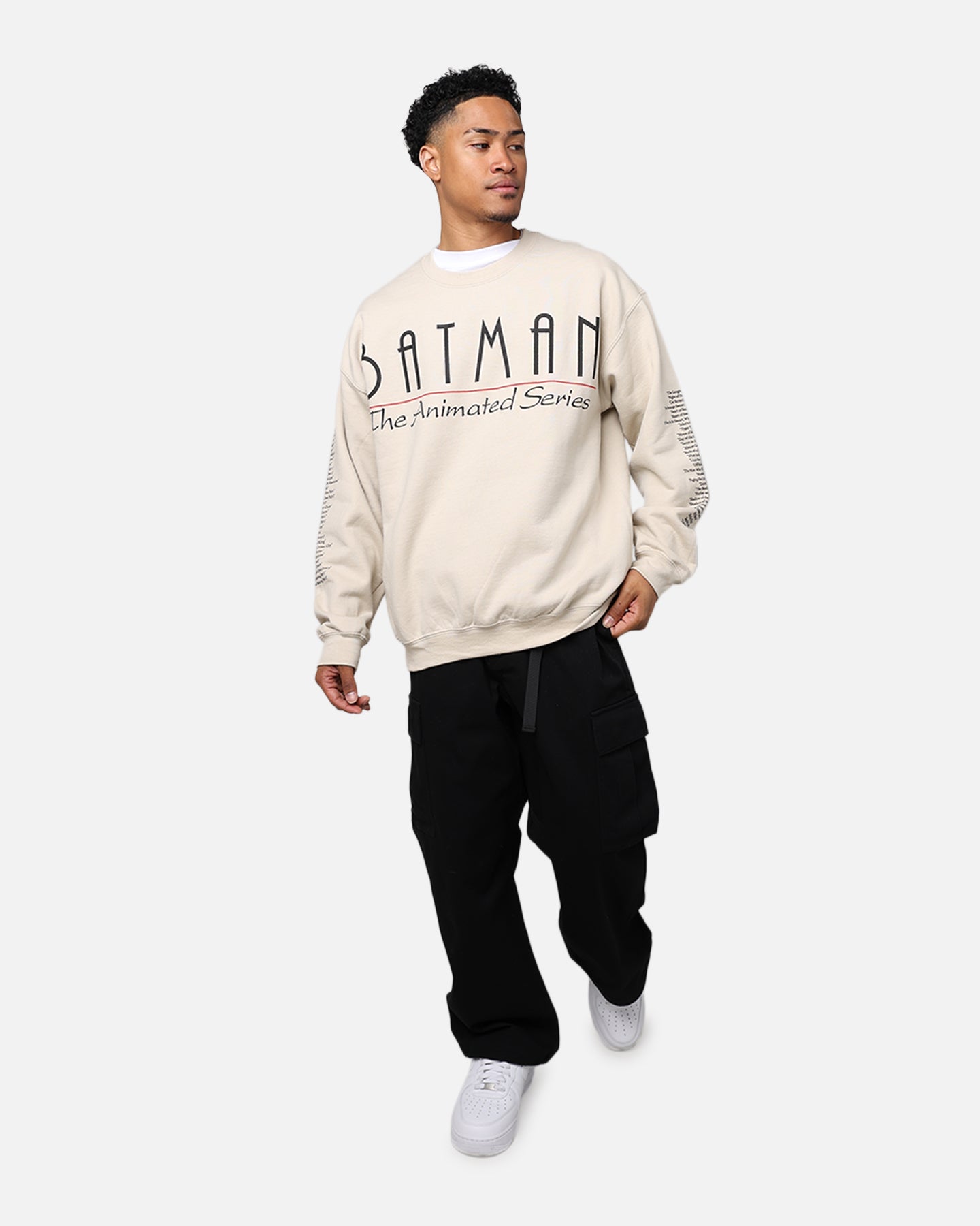 American Thrift X DC Batman The Animated Series Graphic Crewneck Sweatshirt - Casual Vintage Superhero Hoodie for Men & Women - Perfect for Comic Con, Cosplay & Everyday Wear