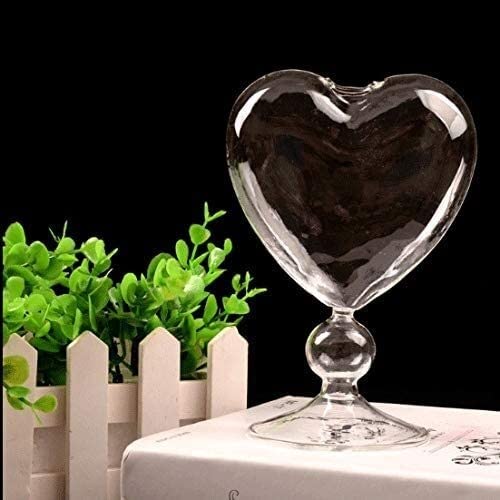 BAIWaNG Heart-Shaped Glass Flower Pots - Elegant Planter & Vase for Home Decor, Wedding Centerpiece, Party Tabletop Decoration - Perfect for Indoor Plants, Floral Arrangements, and Romantic Gift Giving