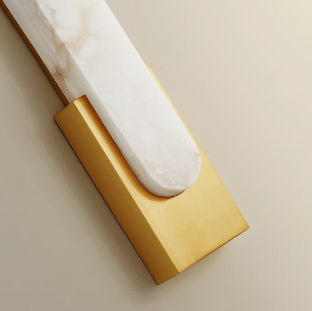 Agatha Alabaster Wall Lamp - Elegant White Stone Sconce Light Fixture for Bedroom, Living Room & Hallway Decor