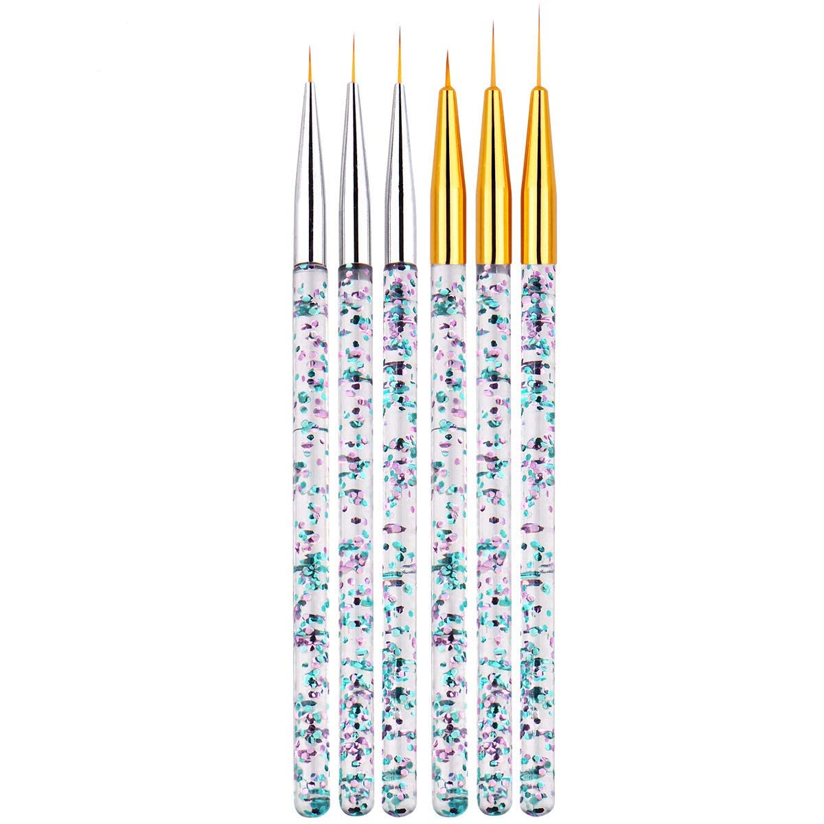 NAILWIND 3-Piece Nail Art Liner Brush Set for UV Gel & Acrylic Nails - Professional Nylon Brushes (7mm, 9mm, 11mm) - Perfect for Salon, Home Manicure & Nail Design Artistry
