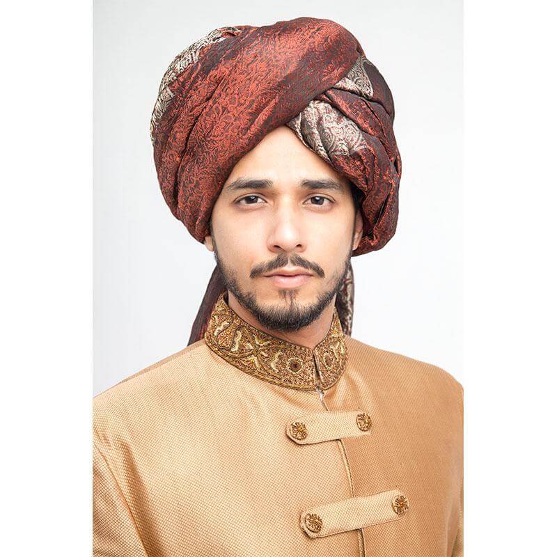 Premium Caramel Sherwani for Men - Traditional Indian Wedding Attire - Perfect for Weddings, Festivals & Special Occasions