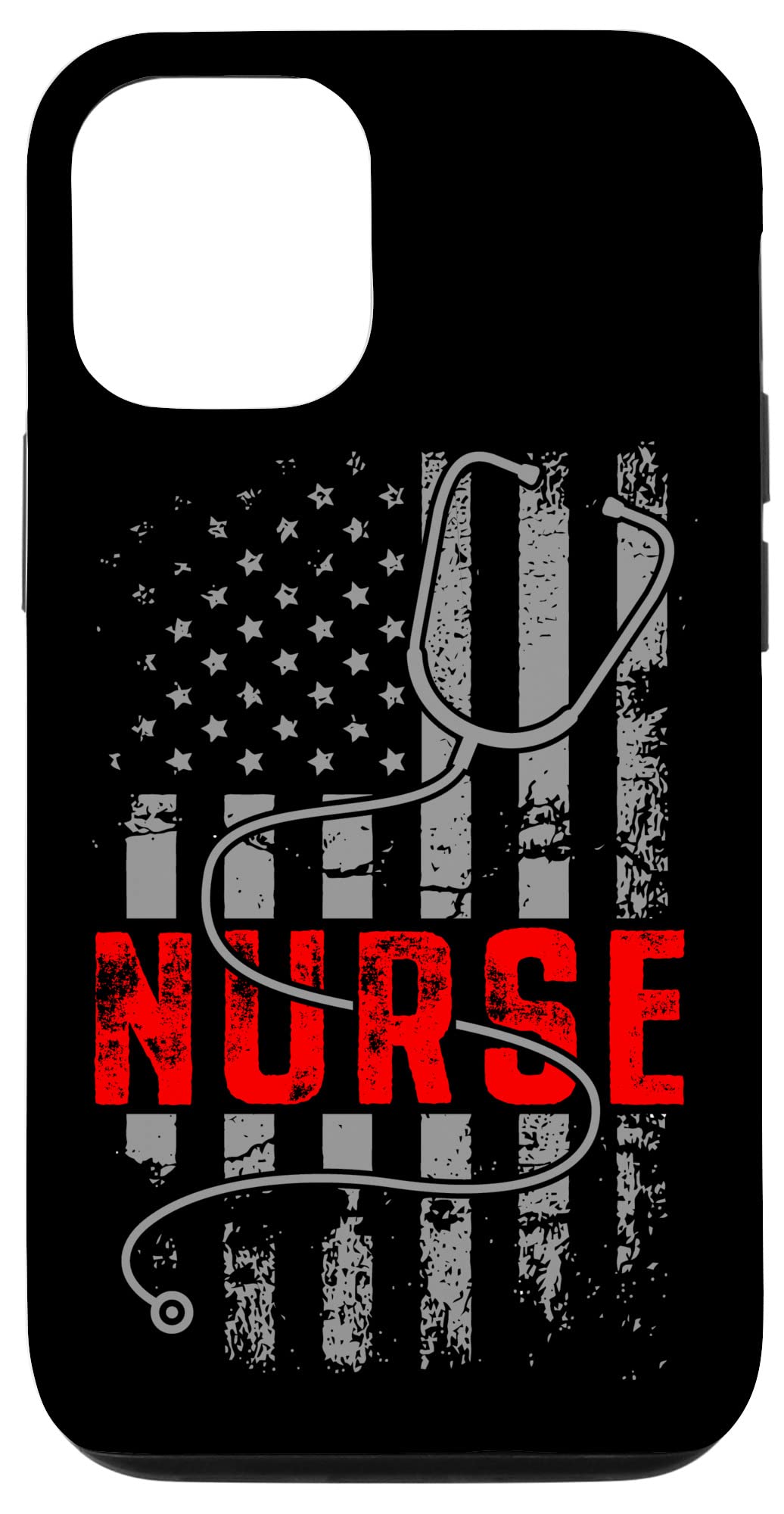 iPhone 12/12 Pro Patriotic USA Flag Phone Case - Perfect for Nurses Week, Medical Professionals & 4th of July Celebrations | Durable Stethoscope Design for Healthcare Workers