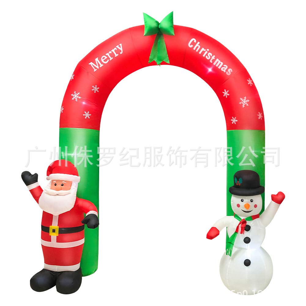 Quenny Christmas Inflatable Decorations Set - 2PC Glowing Santa & Snowman Inflatable Arch for Halloween & Holiday Yard Decor - Outdoor Christmas Inflatable Decor for Front Yard, Garden, Party