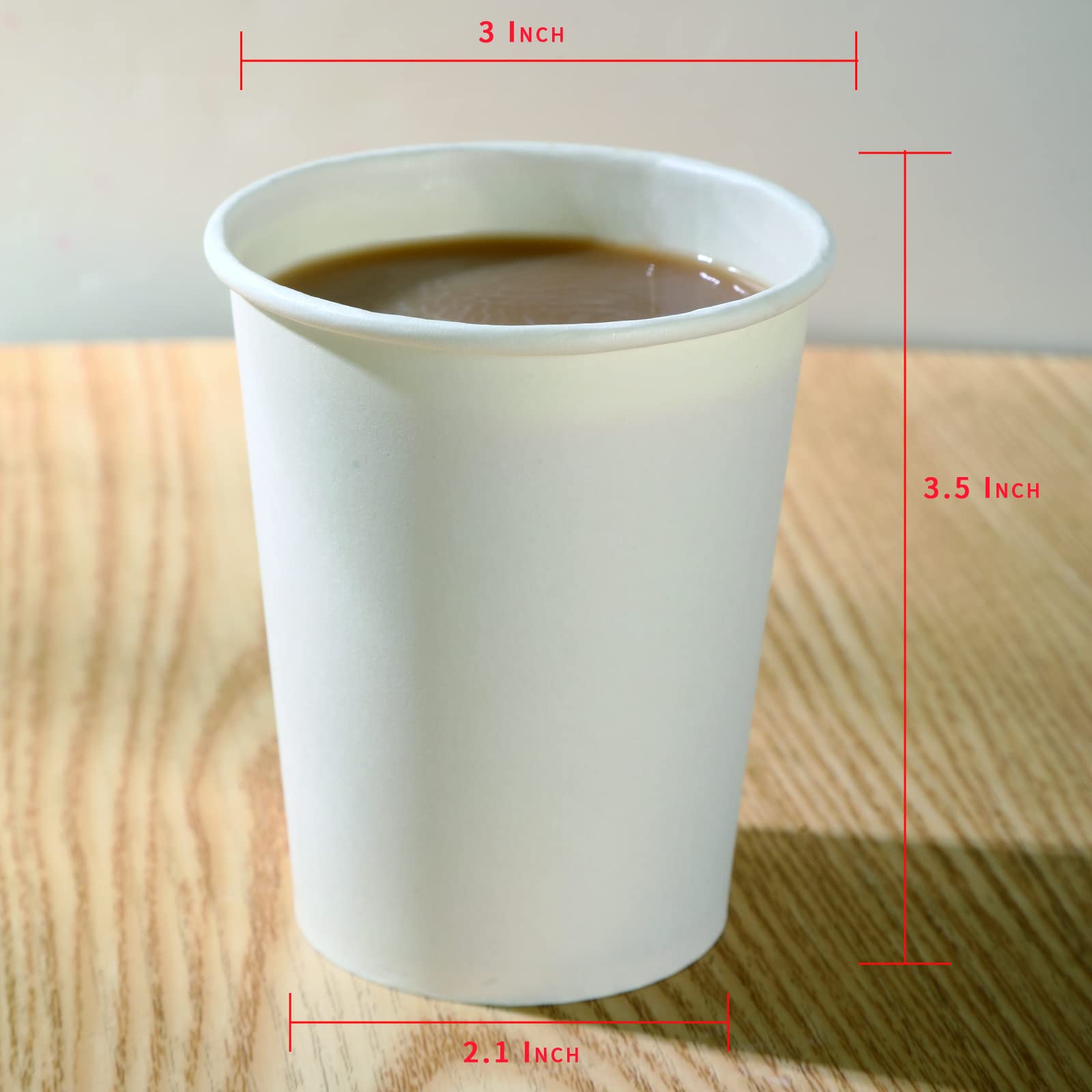 8 Oz Disposable Paper Coffee Cups (300 Pack) - Bulk Hot/Cold Drink Cups for Office, Cafes, Parties & Events - BPA Free & Eco-Friendly
