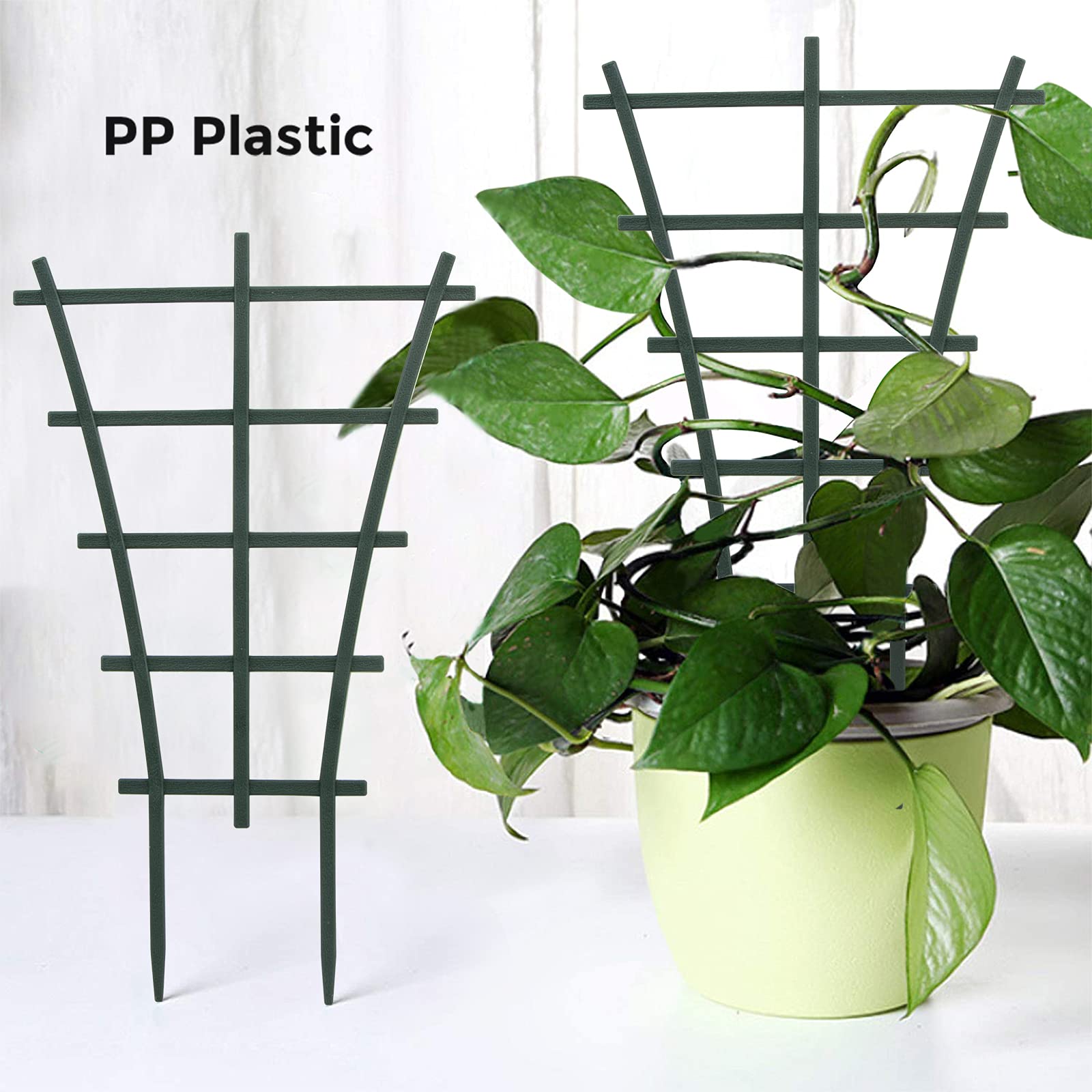 12 Pcs DIY Garden Plant Climbing Trellis - Plastic Superimposed Potted Plant Support for Indoor/Outdoor Vines, Flowers & Vegetables | Perfect for Balcony Gardens, Vertical Gardening & Container Plants