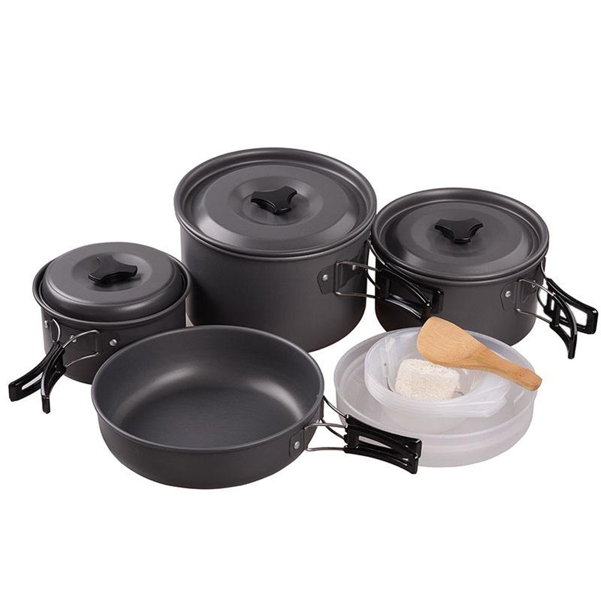 Ellen Outdoor Camping Cookware Set - Lightweight Backpacking Pot Pan & Bowl for Hiking, Picnic, Travel | Portable Cooking Gear for Camp Stove, Backcountry Meals & Outdoor Adventures
