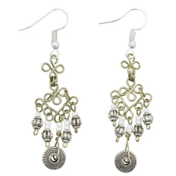 Rosetta Metal Charm Earrings for Women - Elegant Dangle Drop Earrings for Daily Wear, Party & Gift Giving