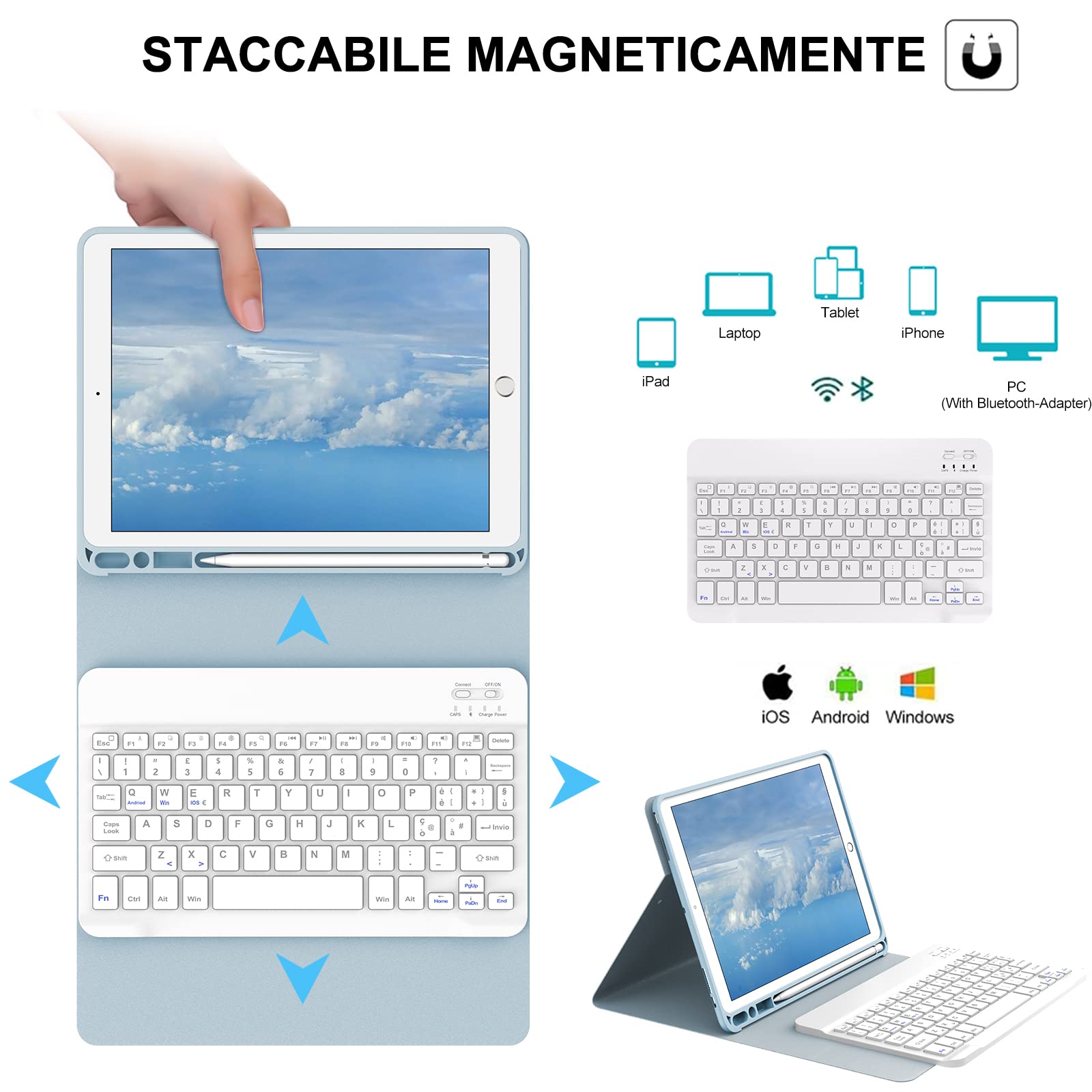 KVAGO Italian Keyboard Case for iPad 10.2