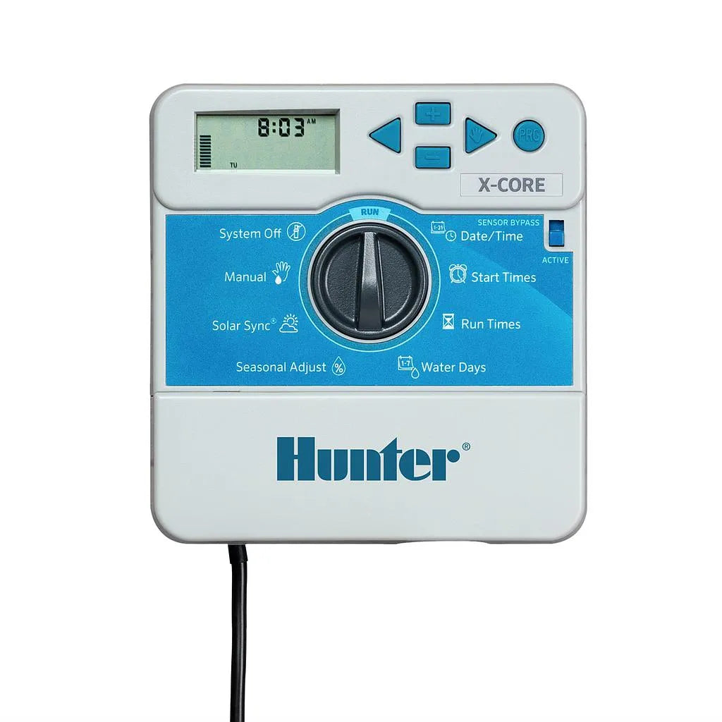 Hunter X Core 4-Station Indoor Sprinkler Controller - Smart Watering System for Home Gardens & Lawns | Perfect for Residential Irrigation & Landscape Maintenance