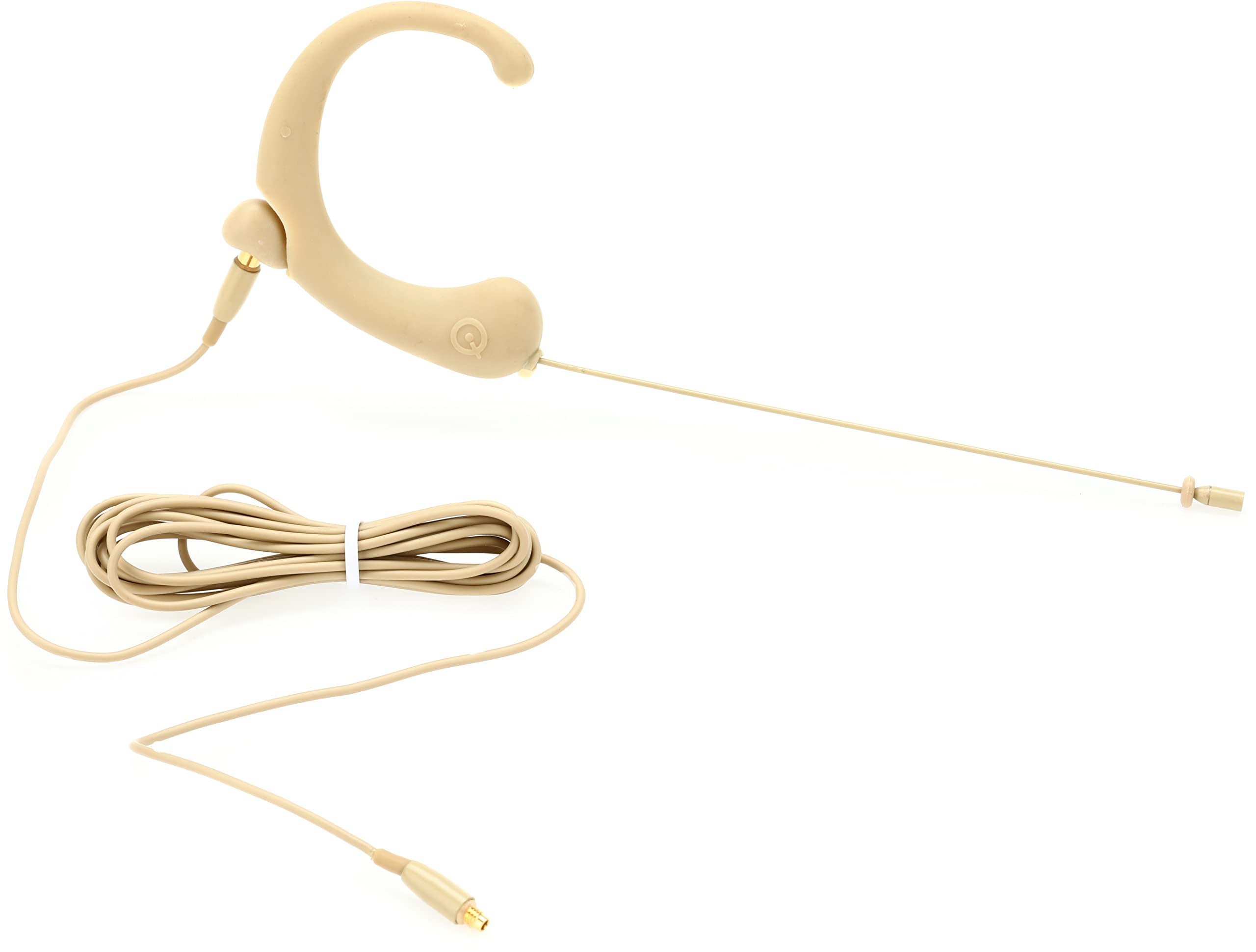 Da-Cappo Que Audio DA12 BE Omnidirectional Headworn Microphone - Professional Headset Mic for Singers, Speakers & Presenters with Windscreen, Tie Clip & Carrying Case - Beige - Ideal for Live Performances, Podcasting & Public Speaking