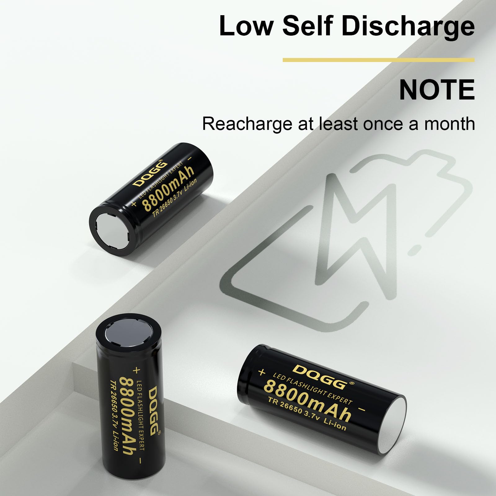 8800mAh 26650 Rechargeable Batteries (2-Pack) - 3.7V Flat Top Lithium Ion Battery for LED Flashlights, Headlamps & Outdoor Gear - Perfect for Camping, Hiking, and Emergency Power Supply