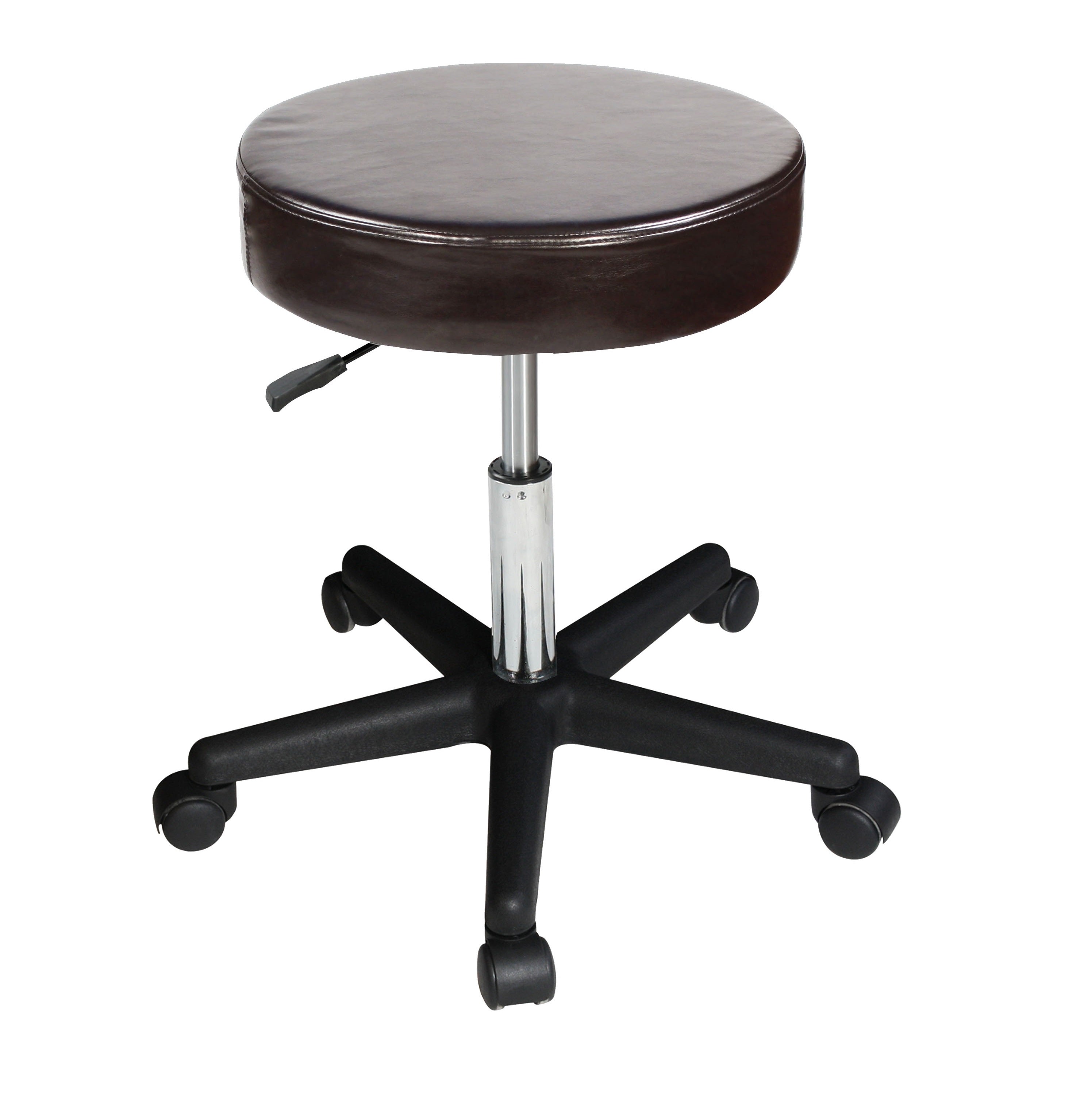 Hydraulic Massage Stool with Swivel Rolling Base - Black Beauty Salon Stool for Relaxing Back & Neck Massage - Perfect for Spas, Salons & Home Use