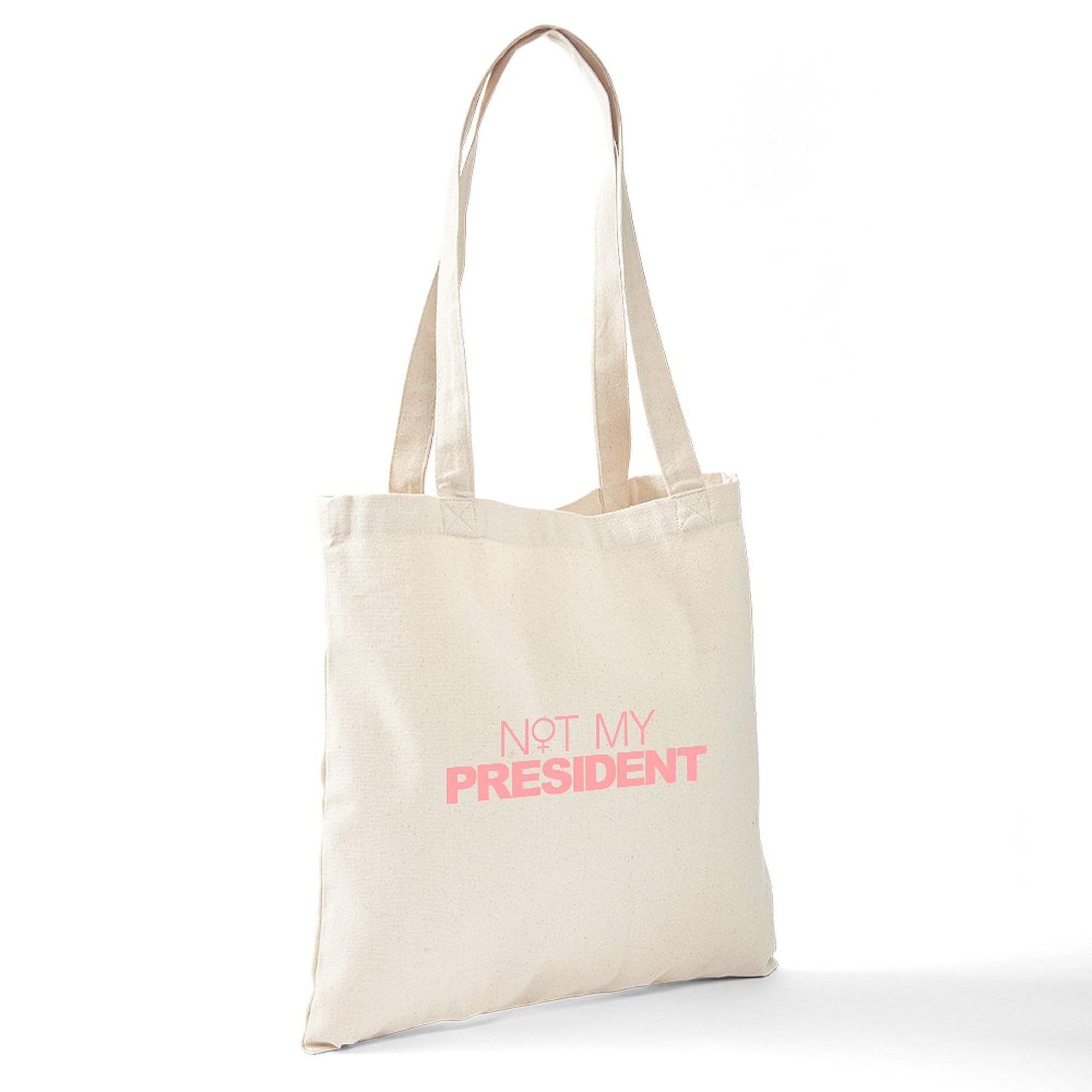 Not My President Women's Tote Bag - Natural Canvas Reusable Shopping Bag for Groceries, Beach & Protest Rallies | CafePress
