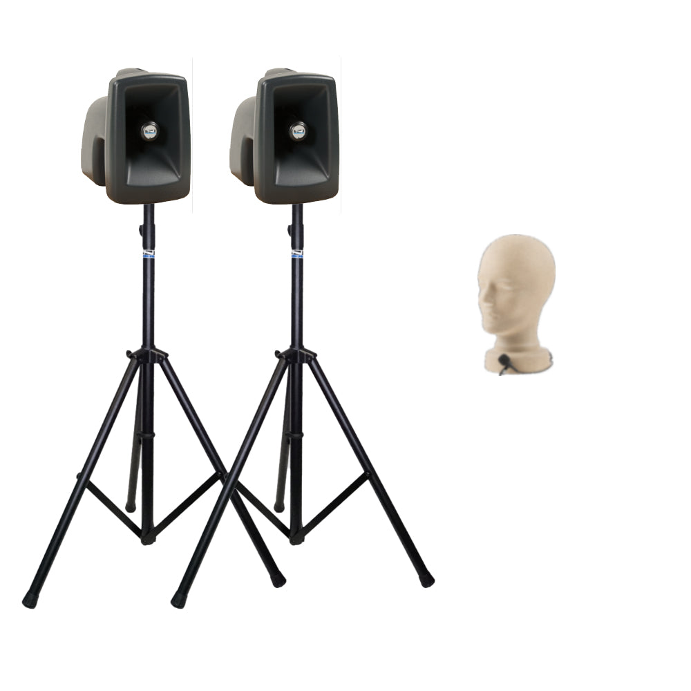 Anchor Audio MegaVox Pair (U2, COMP) Portable PA Speaker System with 1 Wireless Mic - Perfect for Outdoor Events, Parties & Public Speaking