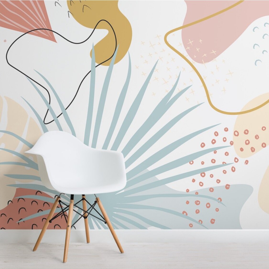 Tropical Dream Bedroom Wallpaper Mural - Exotic Palm Leaf & Floral Peel & Stick Wall Decor for Home, Nursery, Living Room | Perfect for Boho, Coastal & Tropical Theme Bedrooms