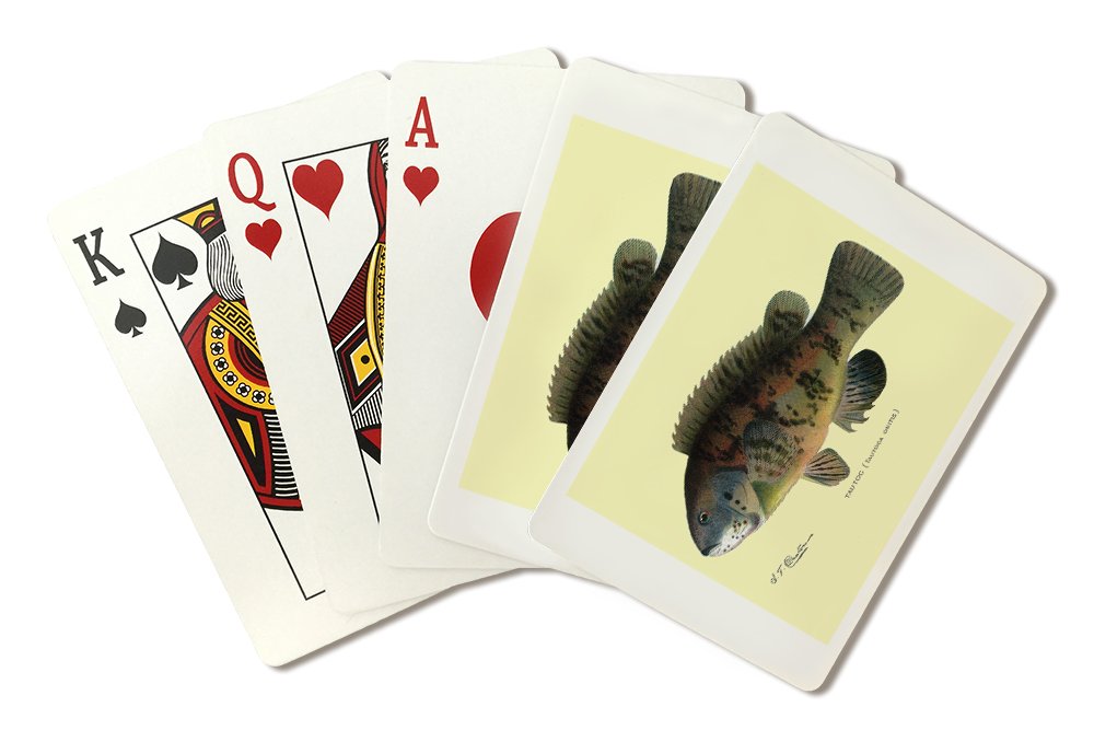 Tautog & Denton Fish Print Playing Cards - 52 Poker Size Deck with Jokers - Perfect for Card Games, Magic Tricks & Collectors