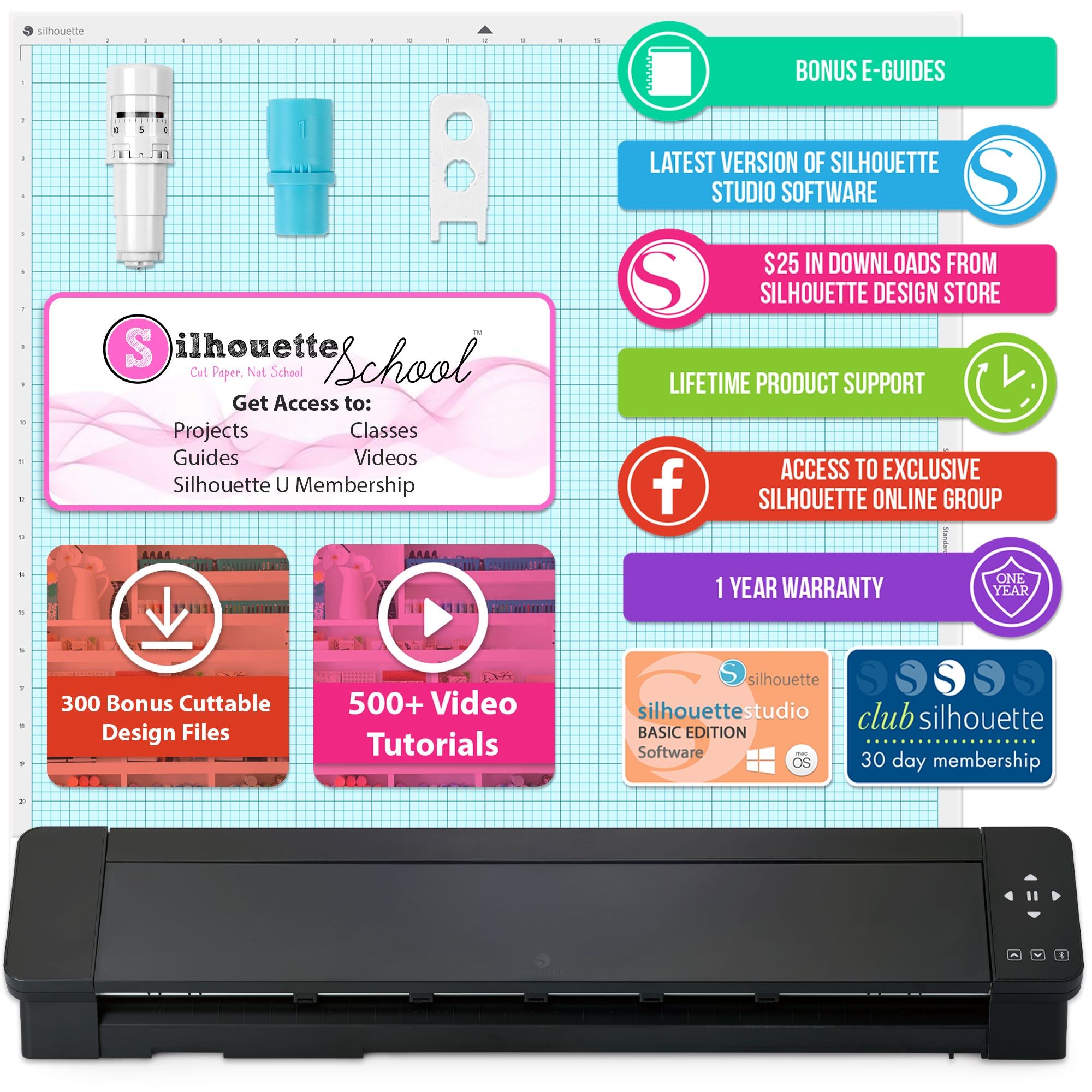 Silhouette Cameo 5 PRO MK II Vinyl Cutter with 15