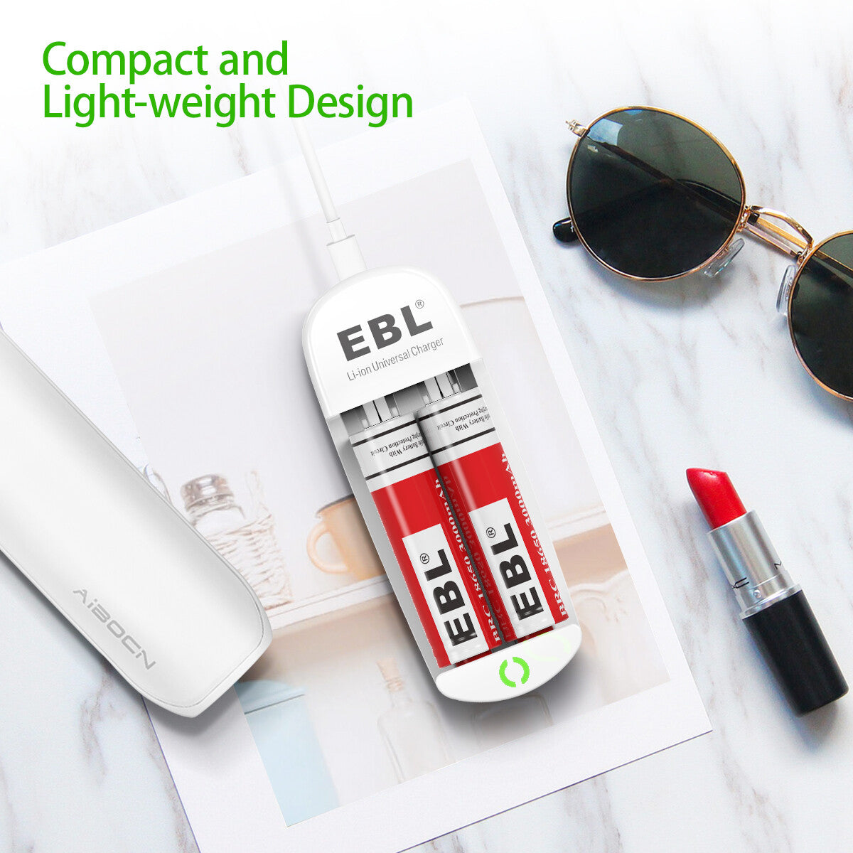 EBL 839 Universal Lithium Battery Charger for 18650 16340 14500 Li-ion Rechargeable Batteries - Fast Charging for Flashlights, Vapes, and Electronic Devices