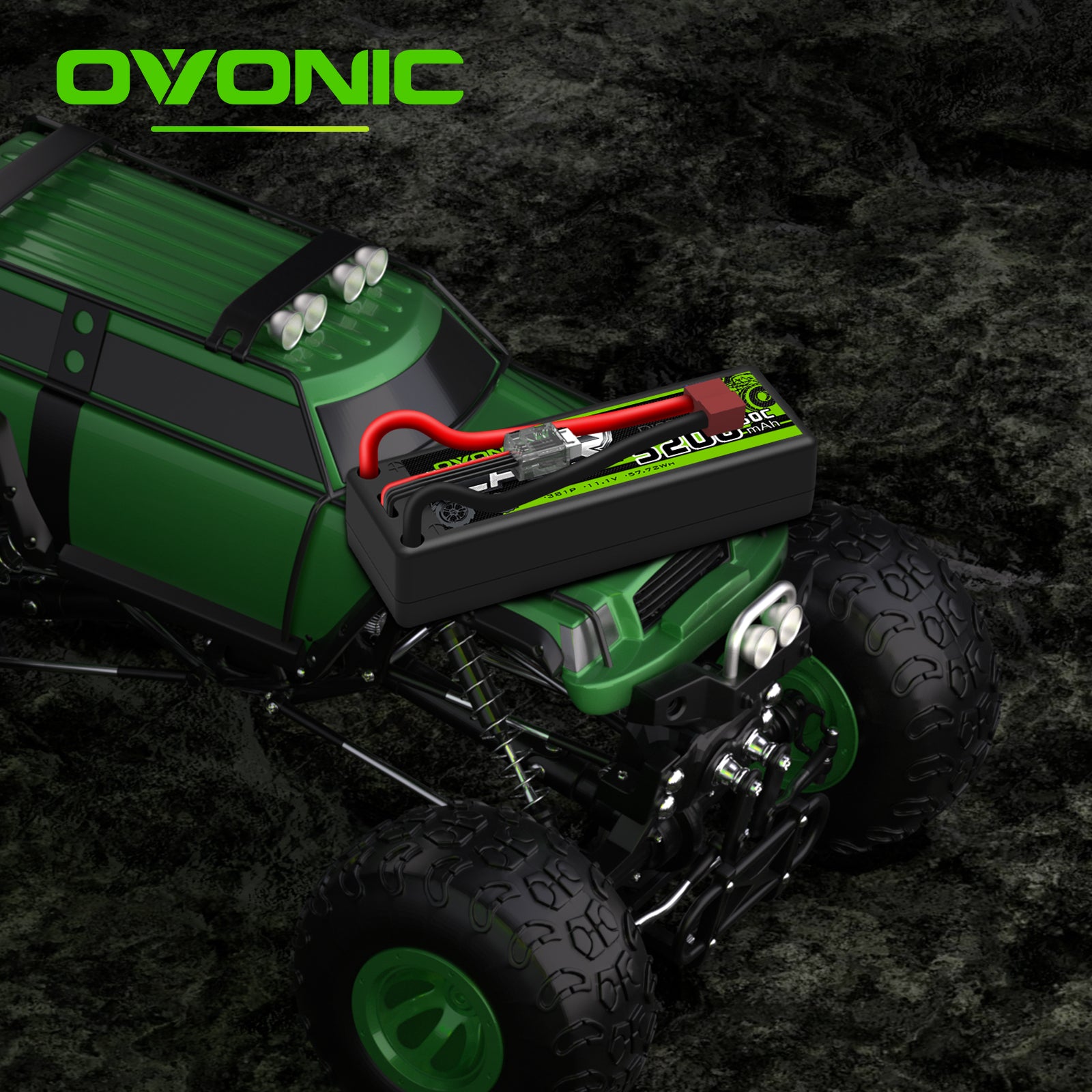 OVONIC 11.1V 5200mAh 3S1P 50C Hardcase LiPo Battery with Deans Plug - High Performance RC Battery for RC Cars, Trucks, Buggies & Racing Drones - Perfect for Off-Road, Crawling and FPV Racing
