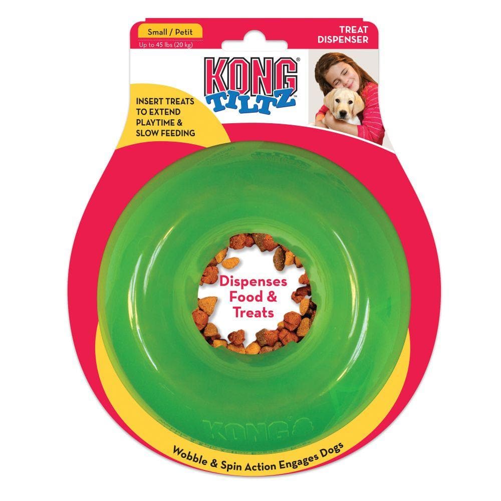 Kong Tiltz® Interactive Dog Treat Dispenser Toy - Food Puzzle for Mental Stimulation and Reward Training - Perfect for Small to Medium Dogs at Home or Outdoors