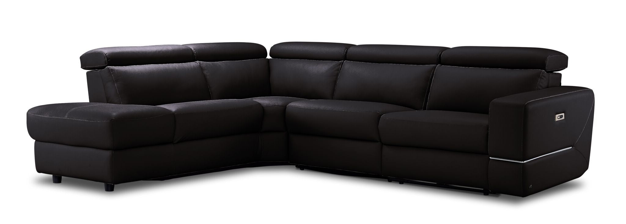 Bianca 3-Piece Power Reclining Sectional Sofa with Left-Facing Chaise in Chocolate Brown - Perfect for Living Room, Home Theater & Family Gatherings