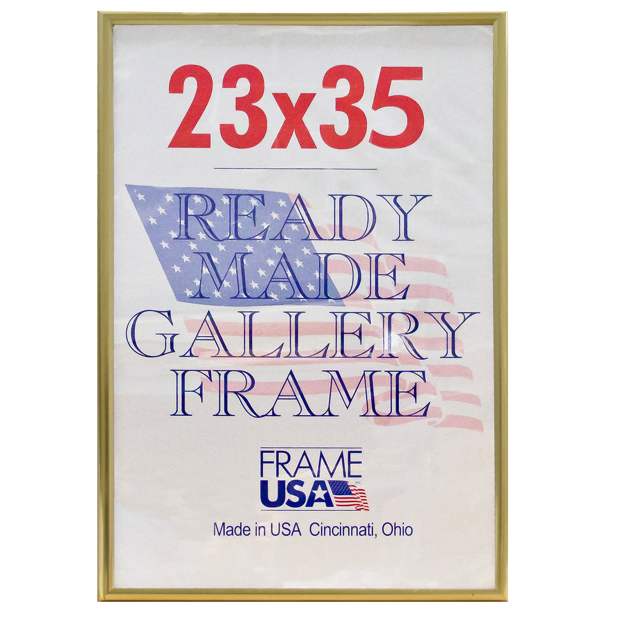 Frame USA 23x35 Deluxe Polystyrene Plastic Poster Frame in Gold - American Made - Perfect for Home Decor, Office Displays & Art Exhibitions
