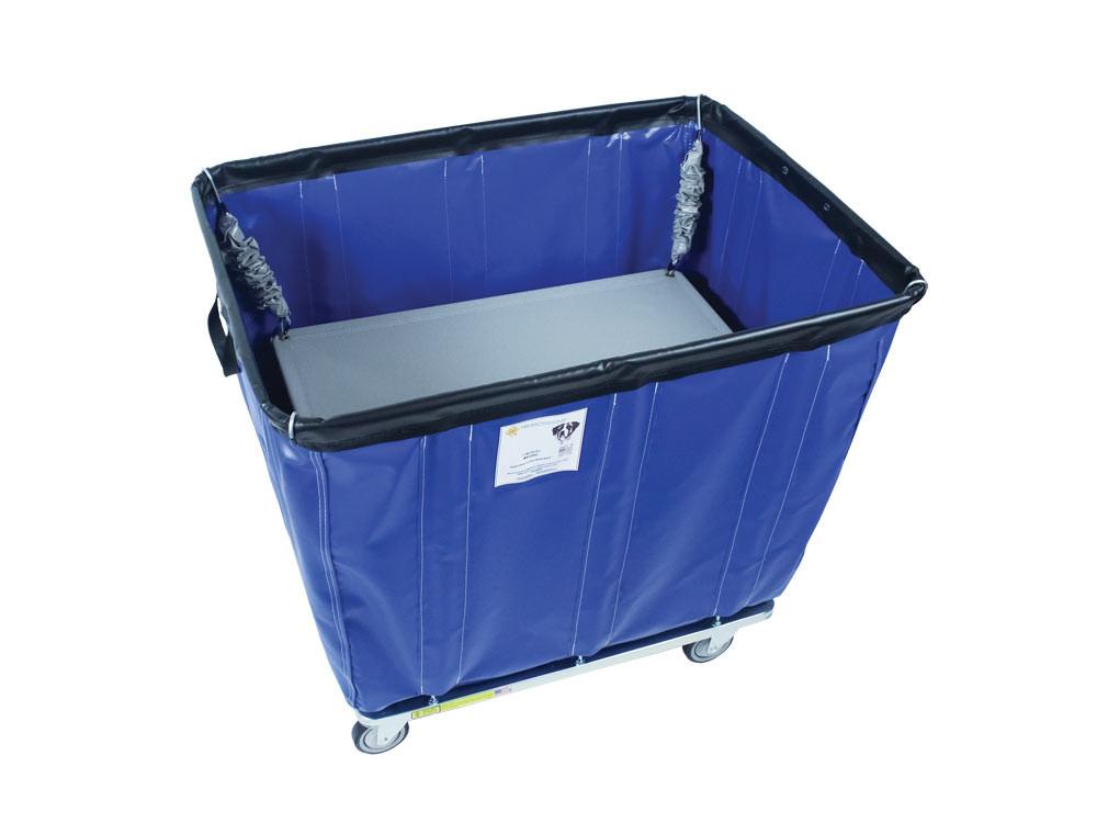 18 Bushel Vinyl Basket Spring Platform Lift Truck - Heavy Duty Utility Cart for Warehouse, Retail, and Home Storage