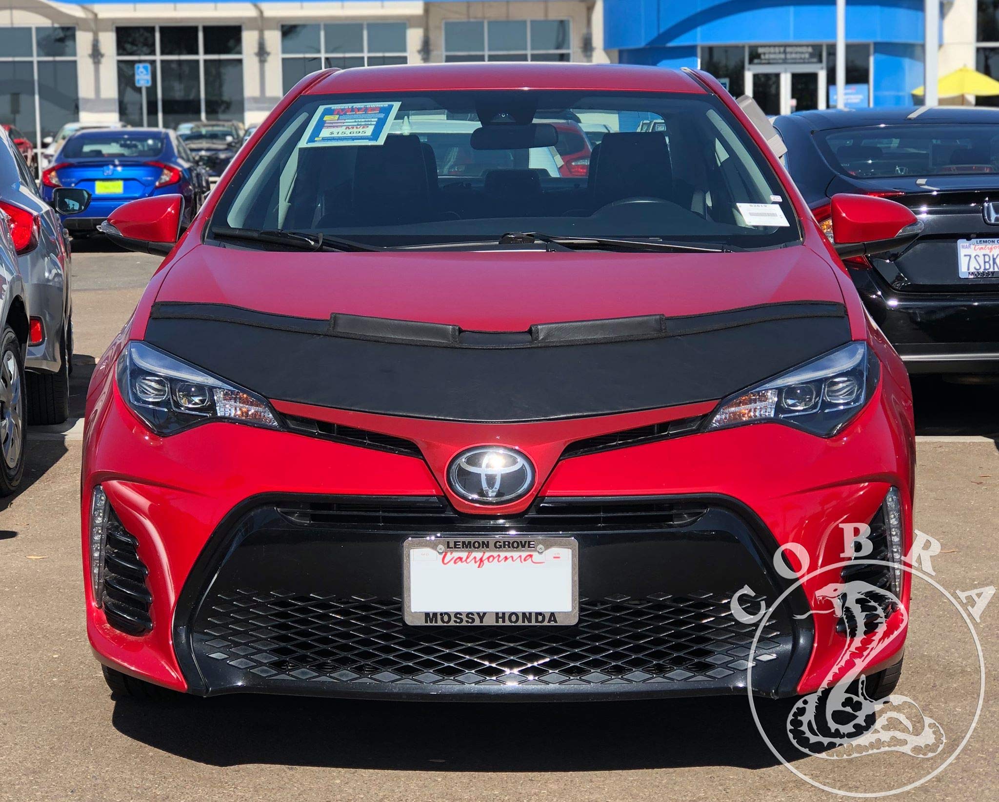 Premium Car Hood Bra Cover for Toyota Corolla 2014-2018 - Durable Bonnet Mask Protector Against Rocks, Bugs & Road Debris - Perfect for Road Trips, Off-Roading & Daily Commute Protection