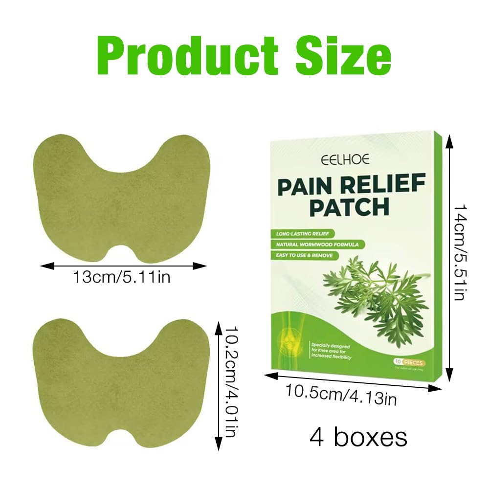XEERUN Pain Relief Patch - 40 Pack for Knee, Back & Neck Muscle Soreness | Wormwood Heat Therapy Patches for Joint & Muscle Pain Relief | Perfect for Athletes, Office Workers & Arthritis Sufferers