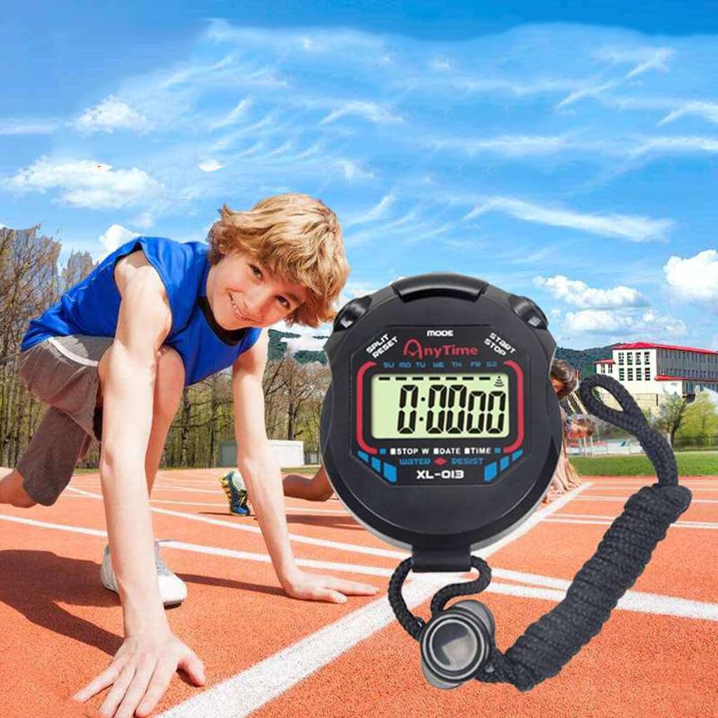 Professional Digital Sports Stopwatch with Large LCD Display - Waterproof Running Timer for Soccer, Basketball, Swimming & Track - Durable Training Equipment for Coaches & Athletes (Perfect for Outdoor Sports, Gym Workouts & Fitness Training)
