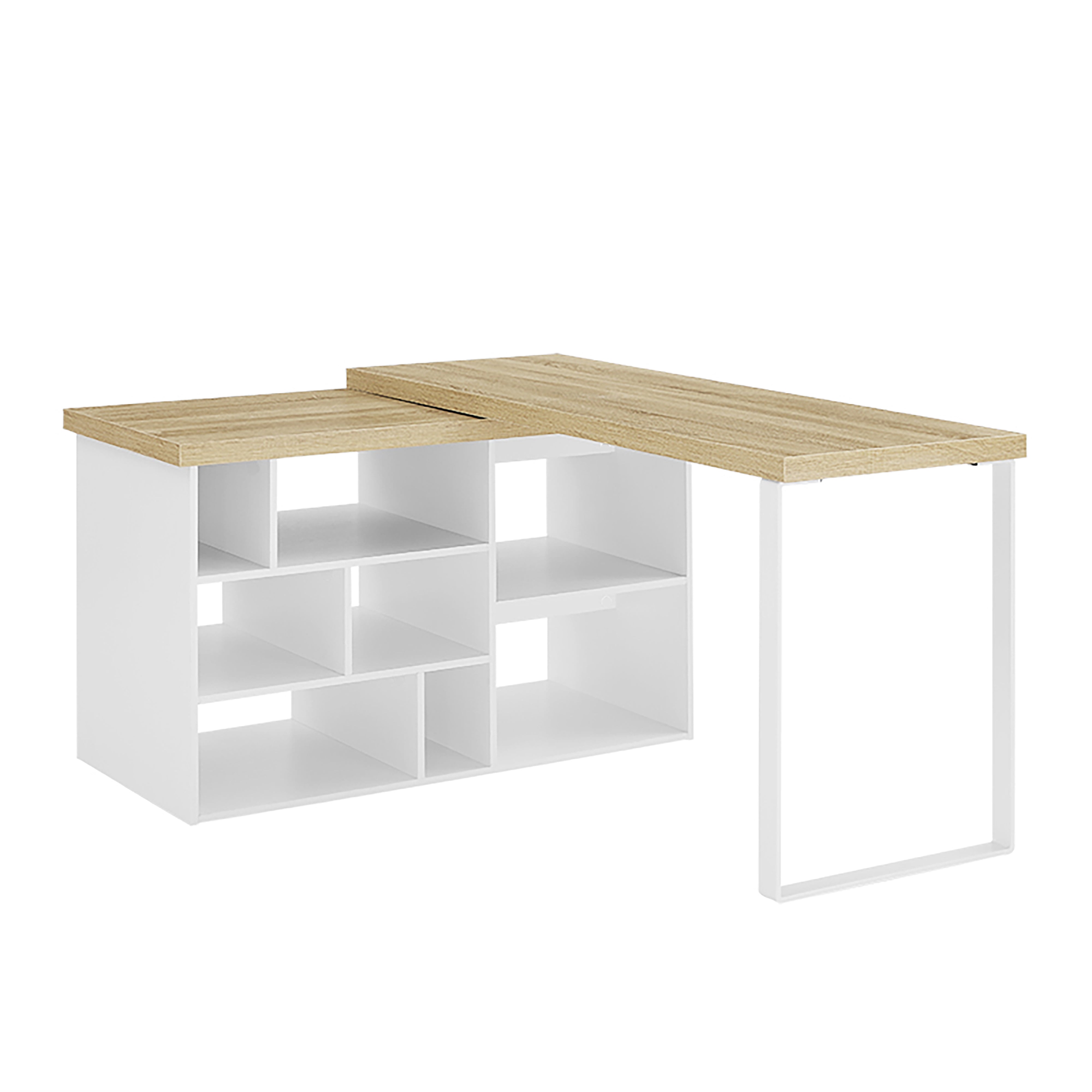 Criterion Aspire Adjustable Height Desk 150cm - Light Oak & White Finish - Perfect for Home Office, Study & Workspace Ergonomics