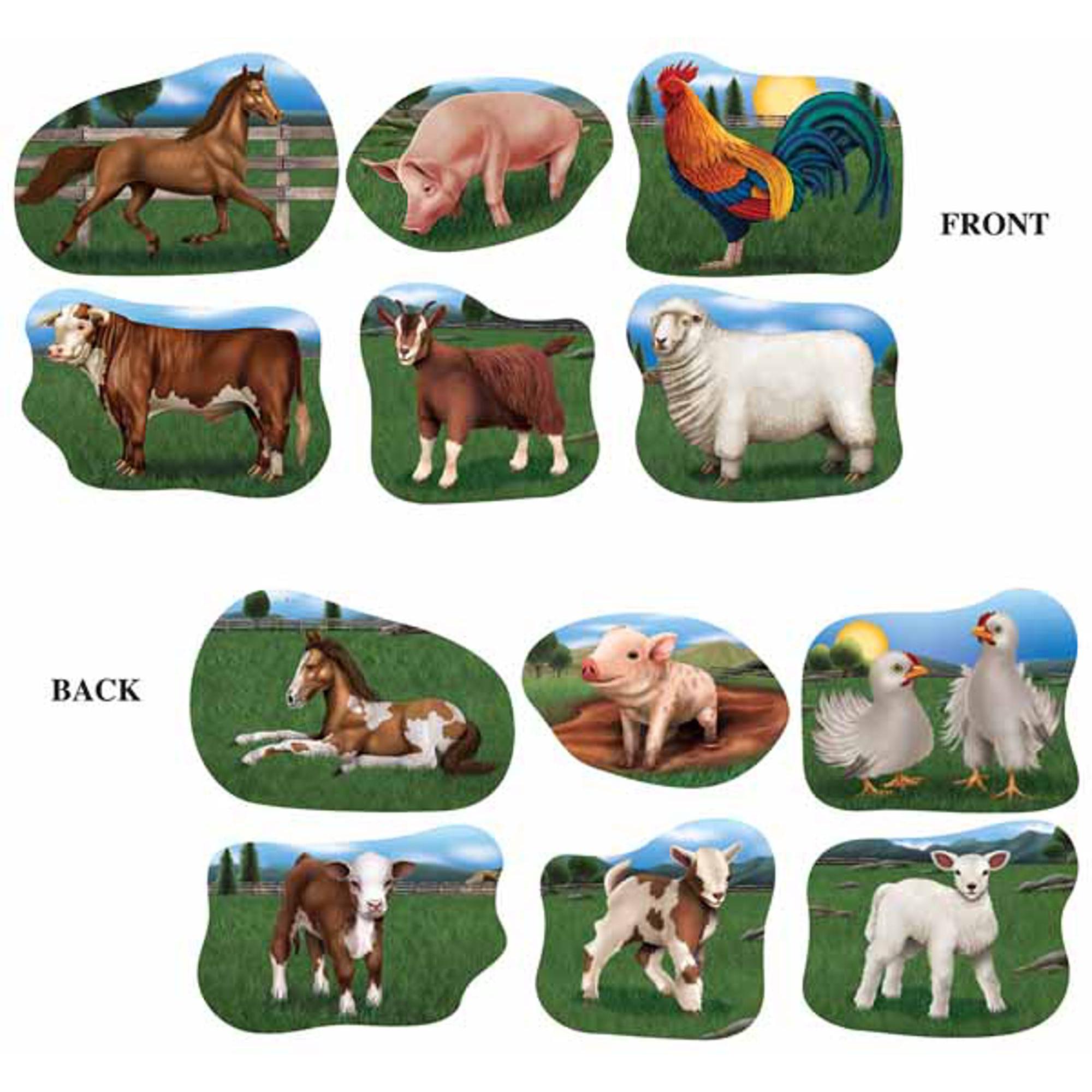 Farm Animal Cutouts - Double Sided 11x15 Inch Barnyard Decor for Kids Room, Classroom & Nursery Wall Art