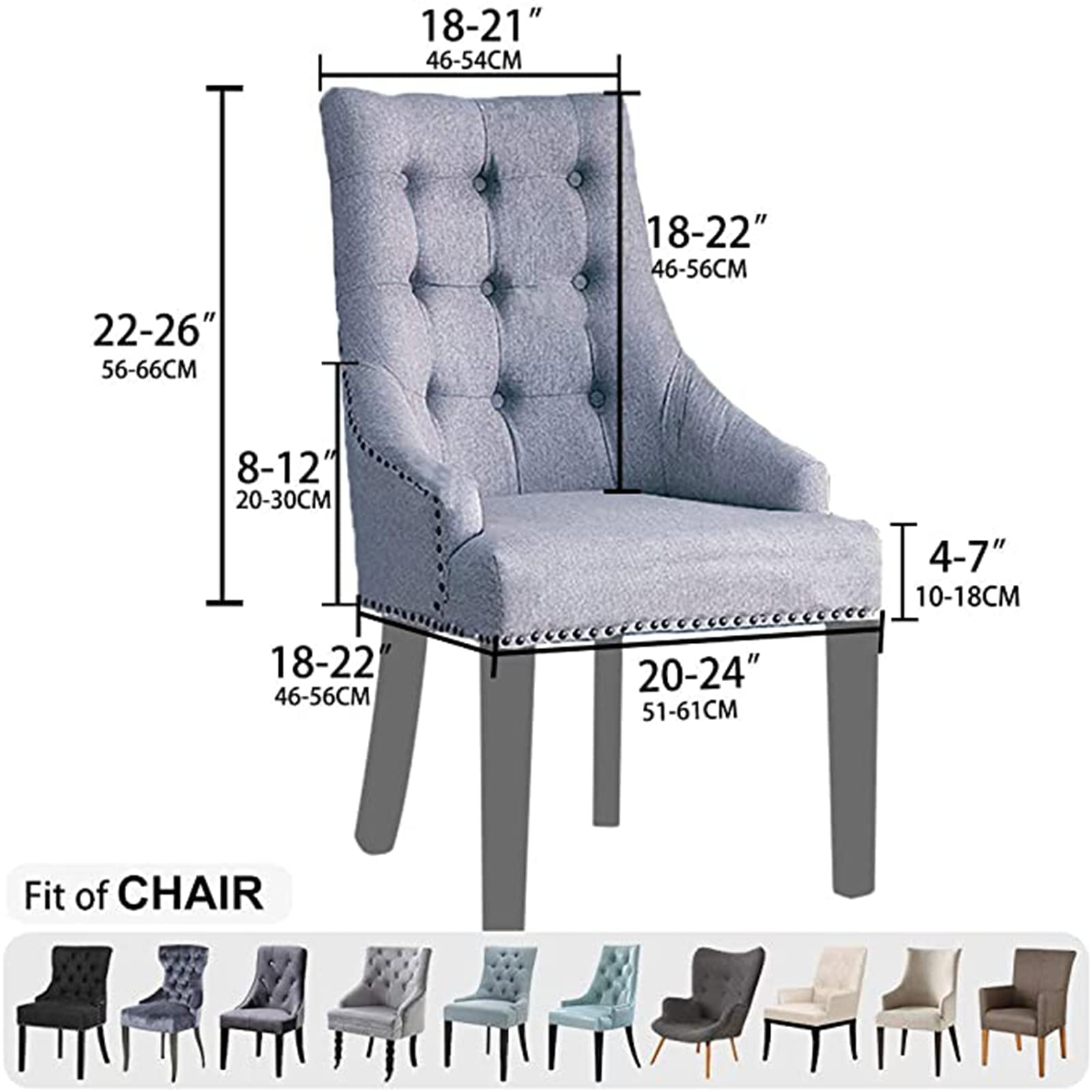 Velvet Stretch Wingback Chair Slipcover - Reusable Armchair Protector for Dining Room, Banquet & Home Decor | Machine Washable | Fits Most Chairs | Elegant Black | Perfect for Parties, Weddings & Daily Use